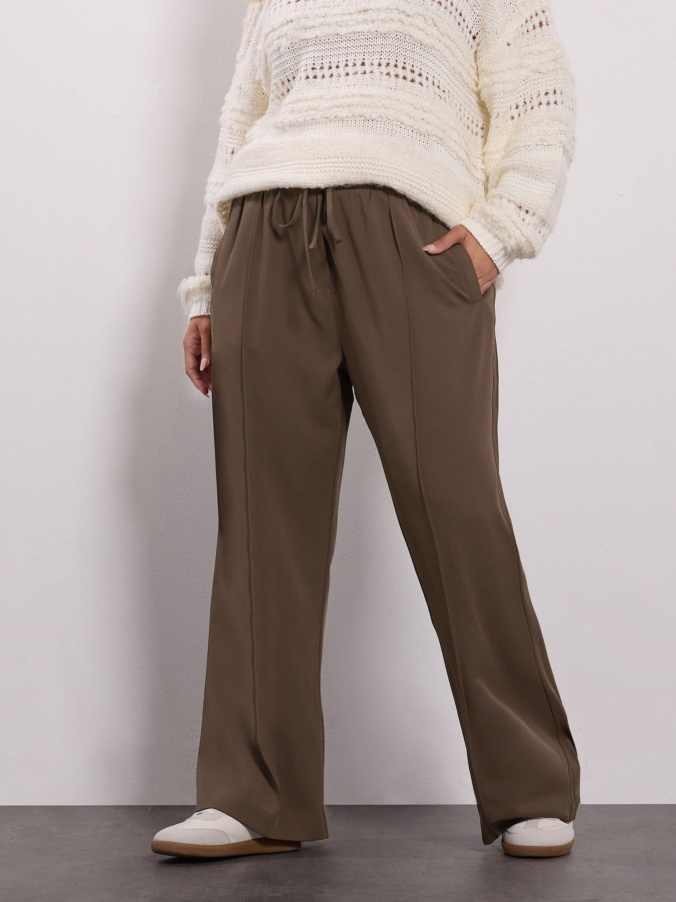 yours-curve-seam-front-straight-leg-trouser-brownoutfit