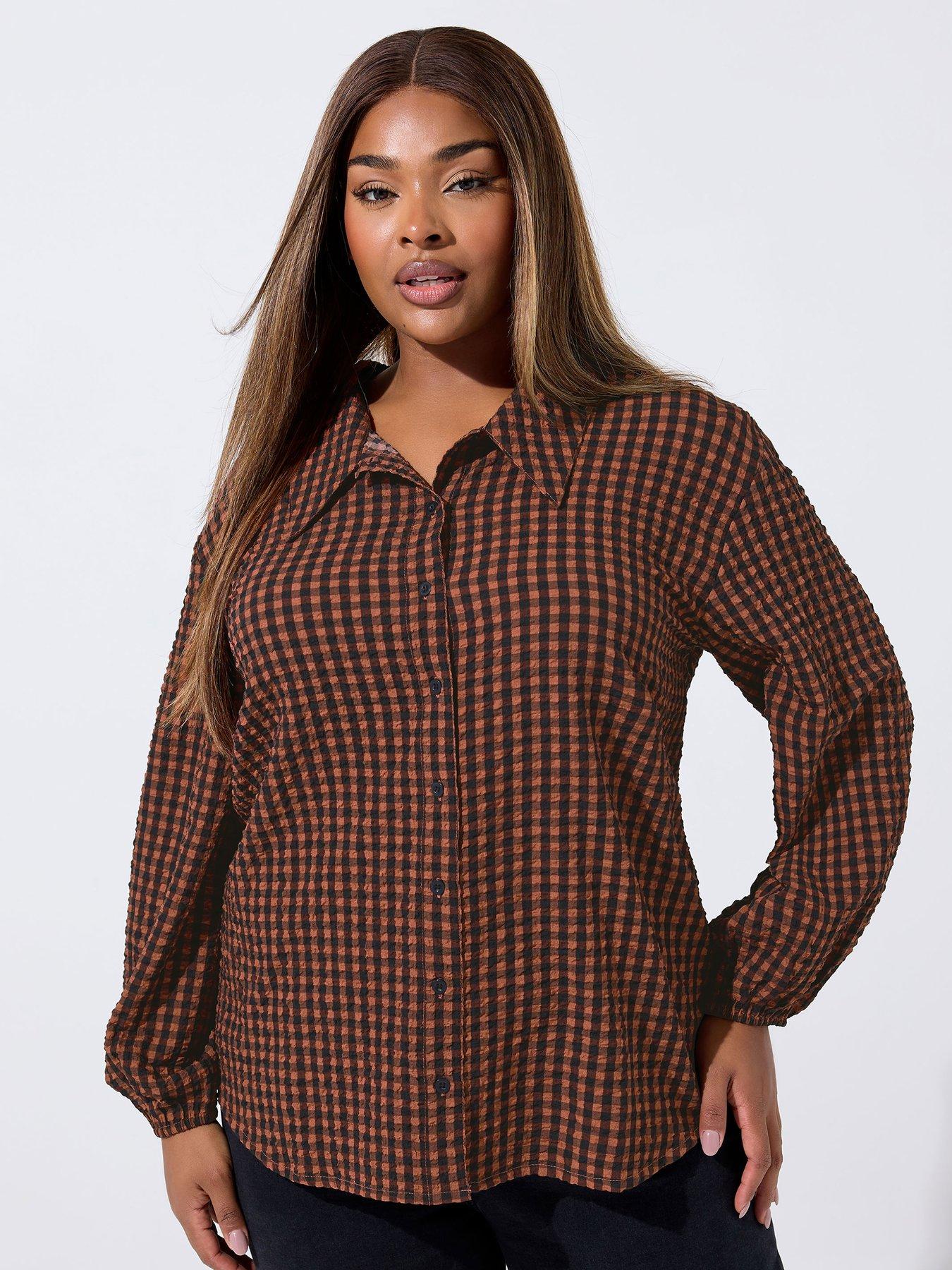 yours-curve-collar-shirt-brown