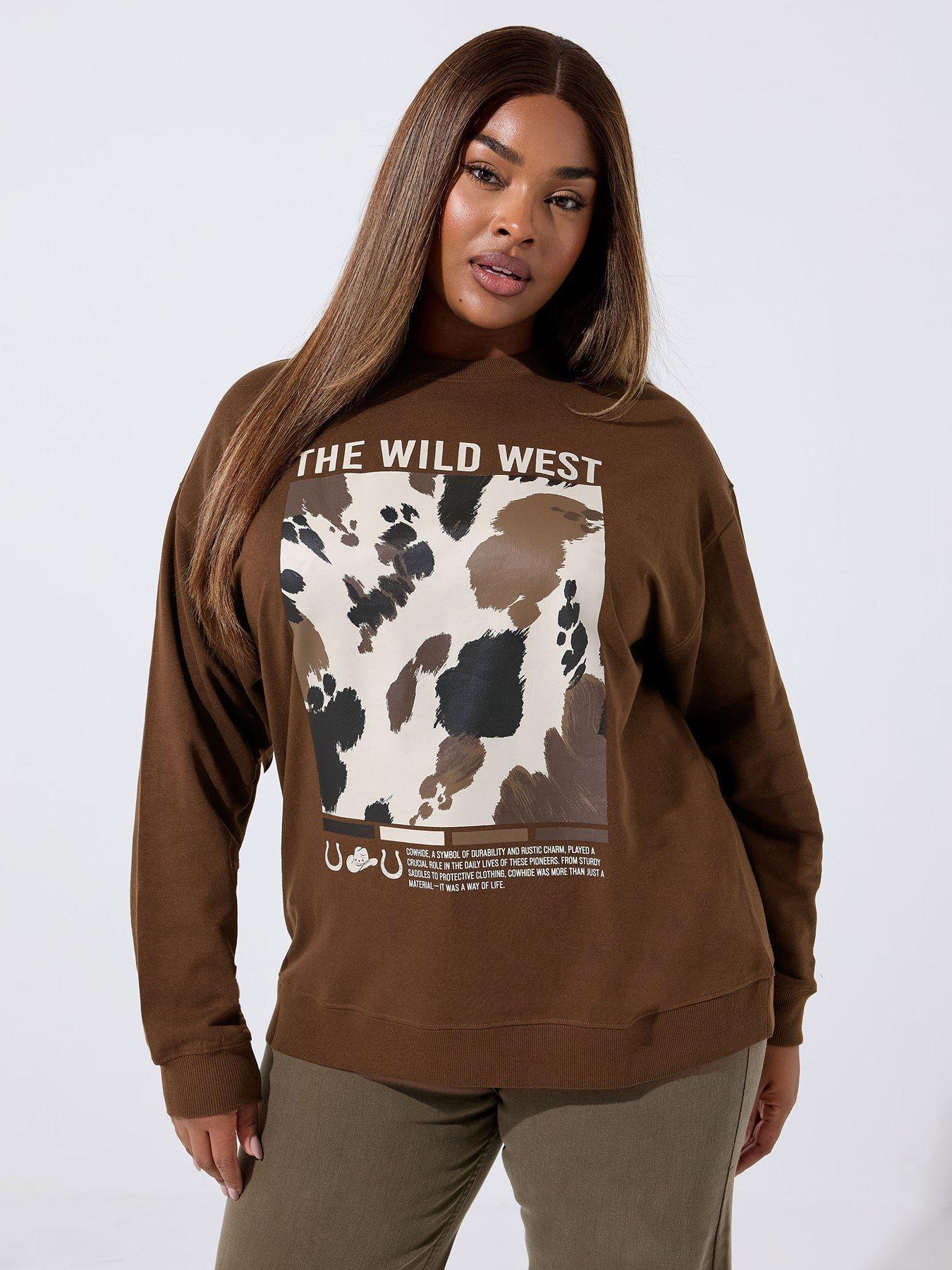 yours-curve-wild-west-sweatshirt-brown