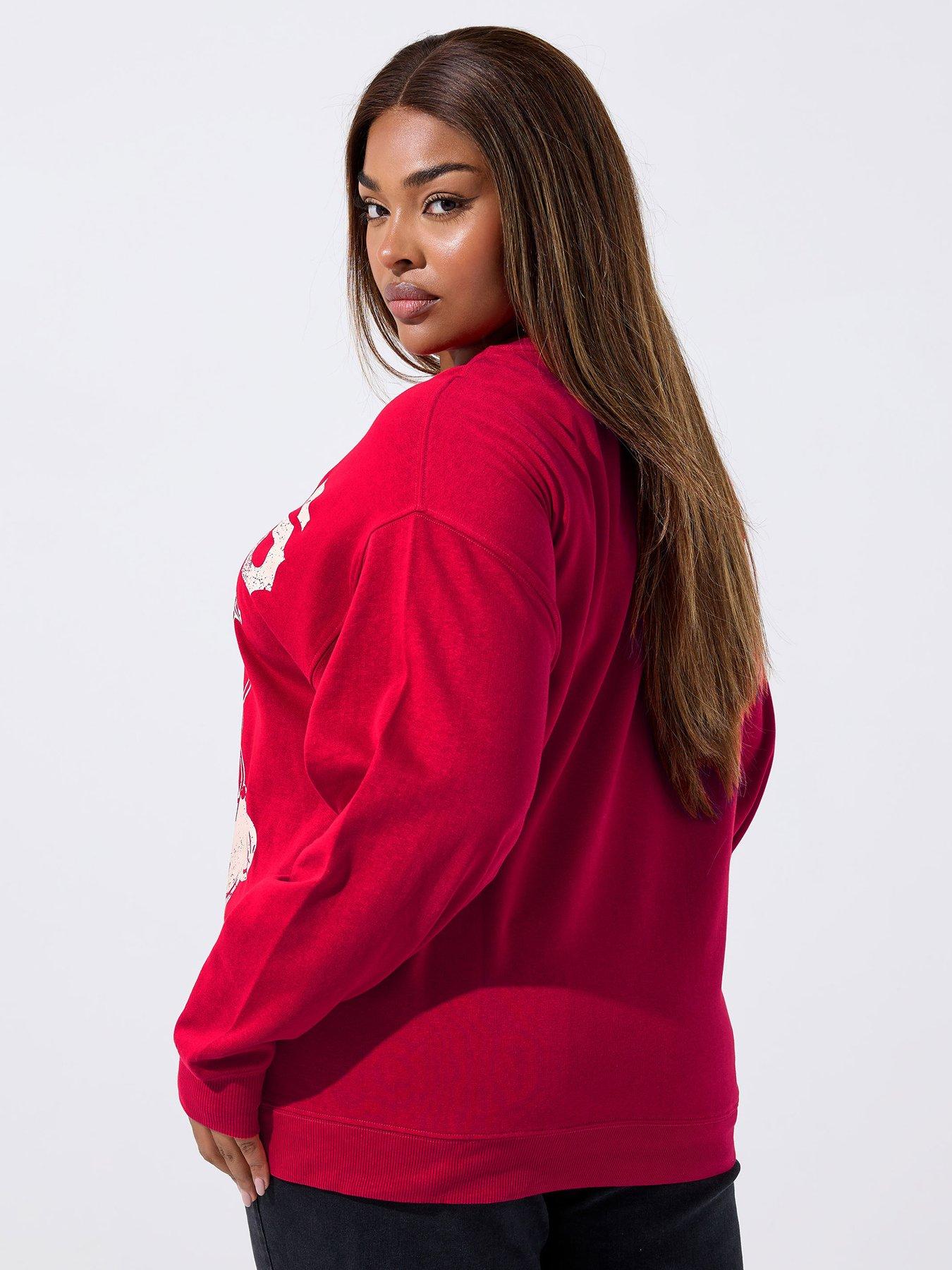 Image 2 of 4 of Yours Curve Texas Boot Sweatshirt - Red