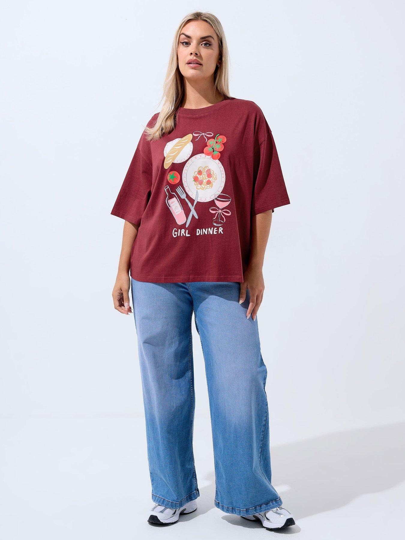 yours-curve-girl-dinner-t-shirt-redback