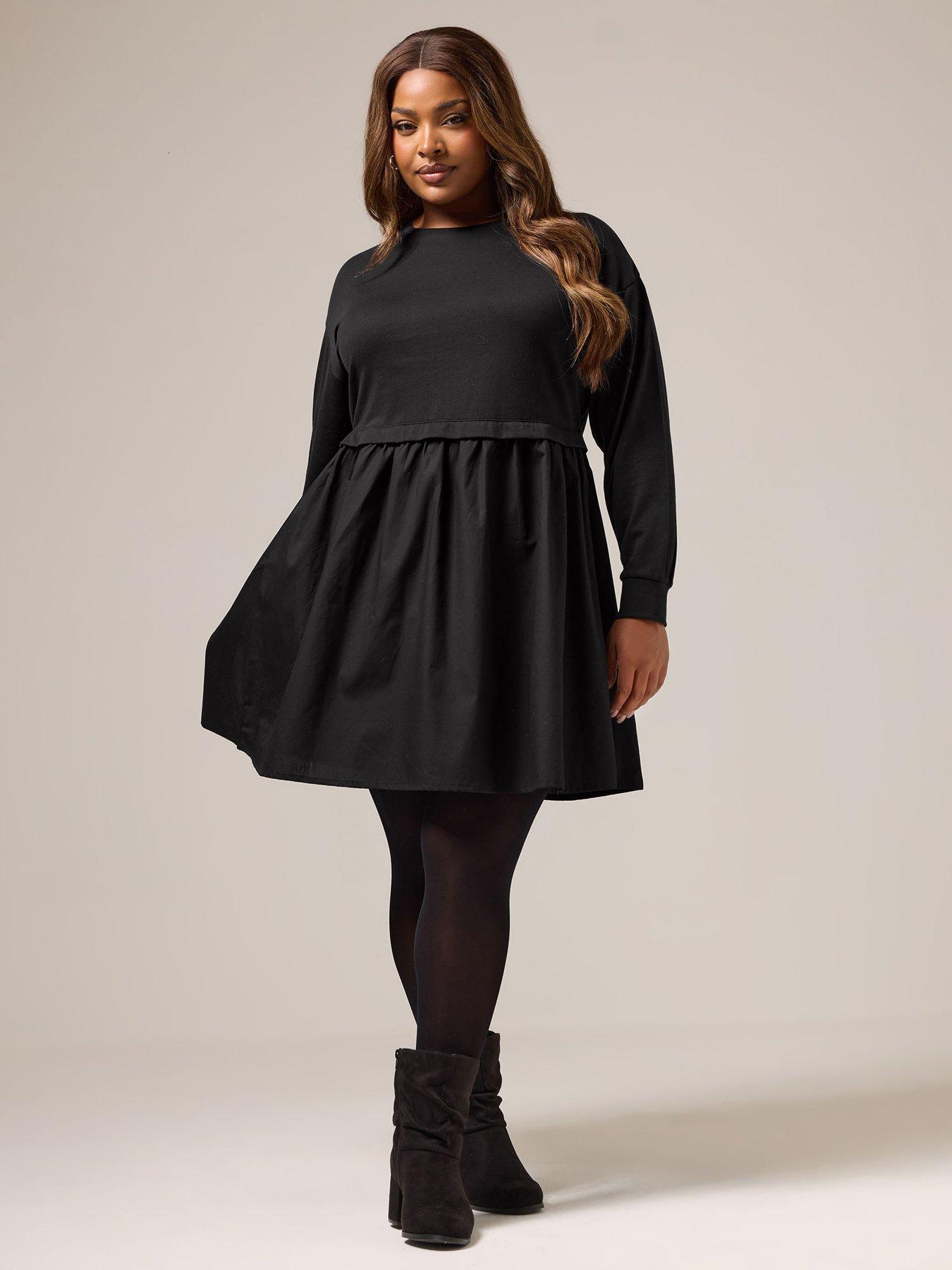 yours-curve-poplin-jumper-dress-blackback