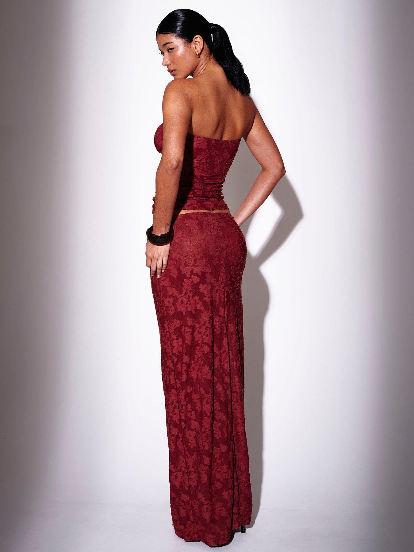 Image 2 of 3 of South Beach Ring Detail Maxi Skirt - Brown