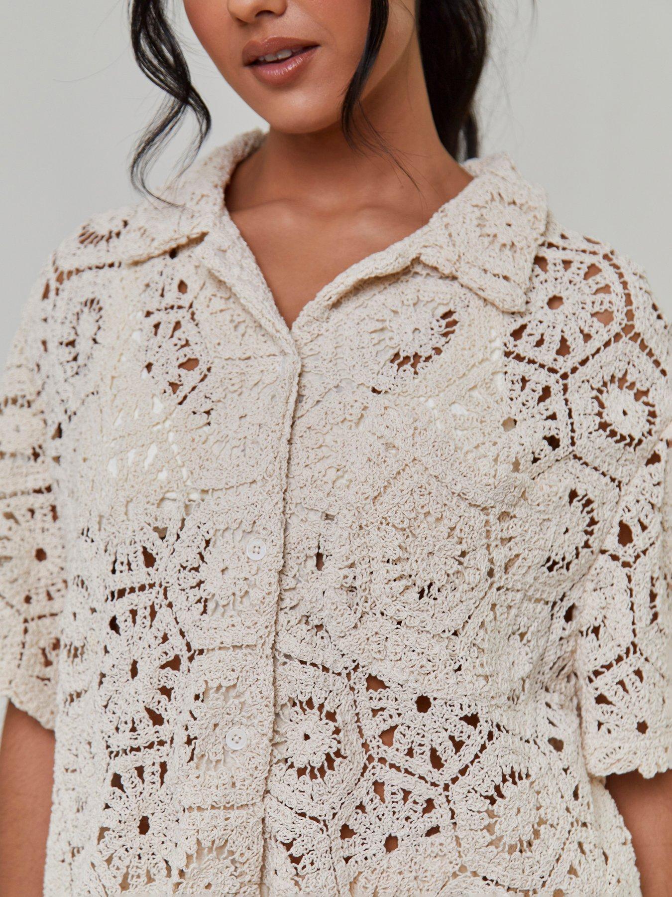 south-beach-crochet-short-sleeve-shirt-creamstillFront