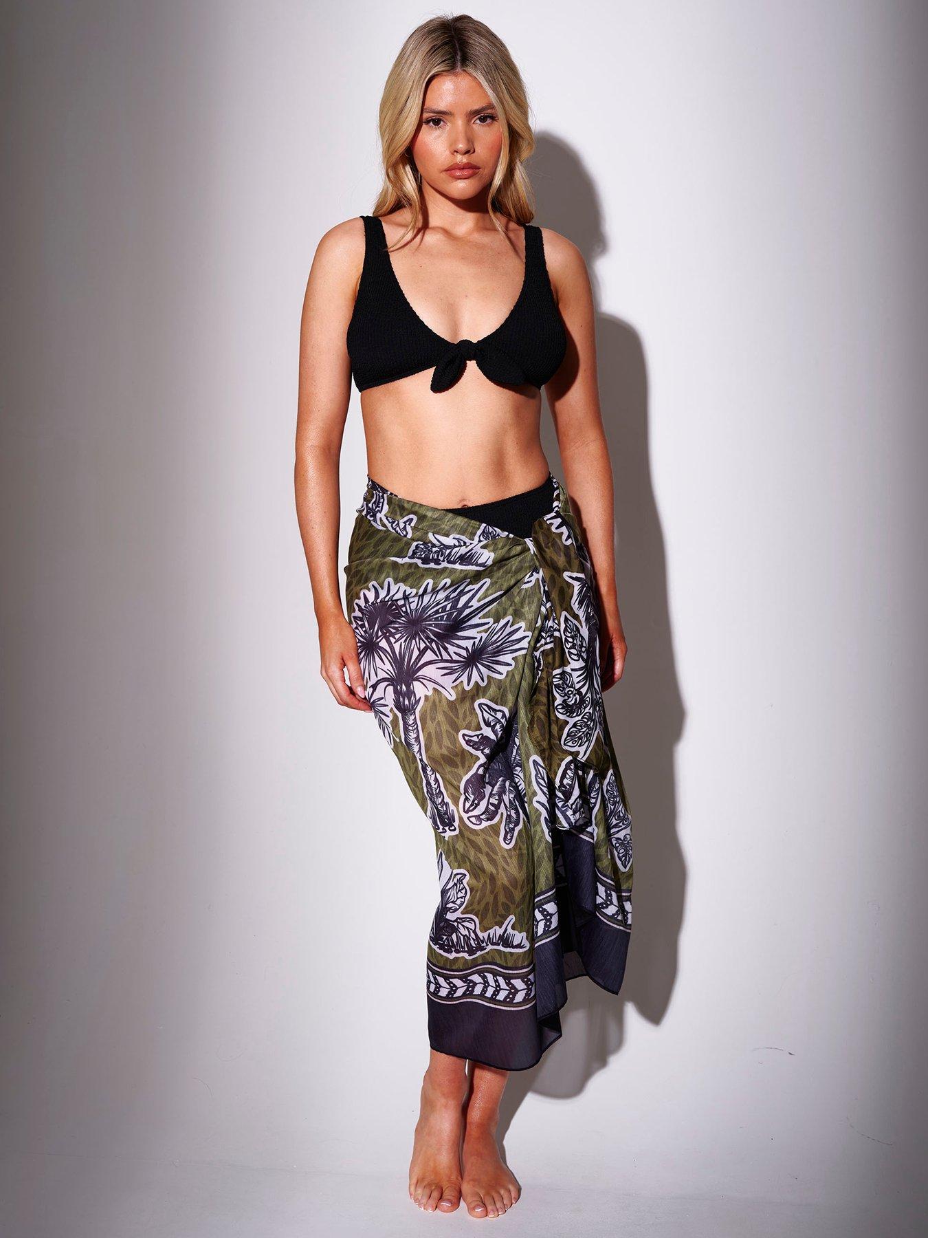 Image 1 of 2 of South Beach South Beach Printed Palm Tree Sarong-multi