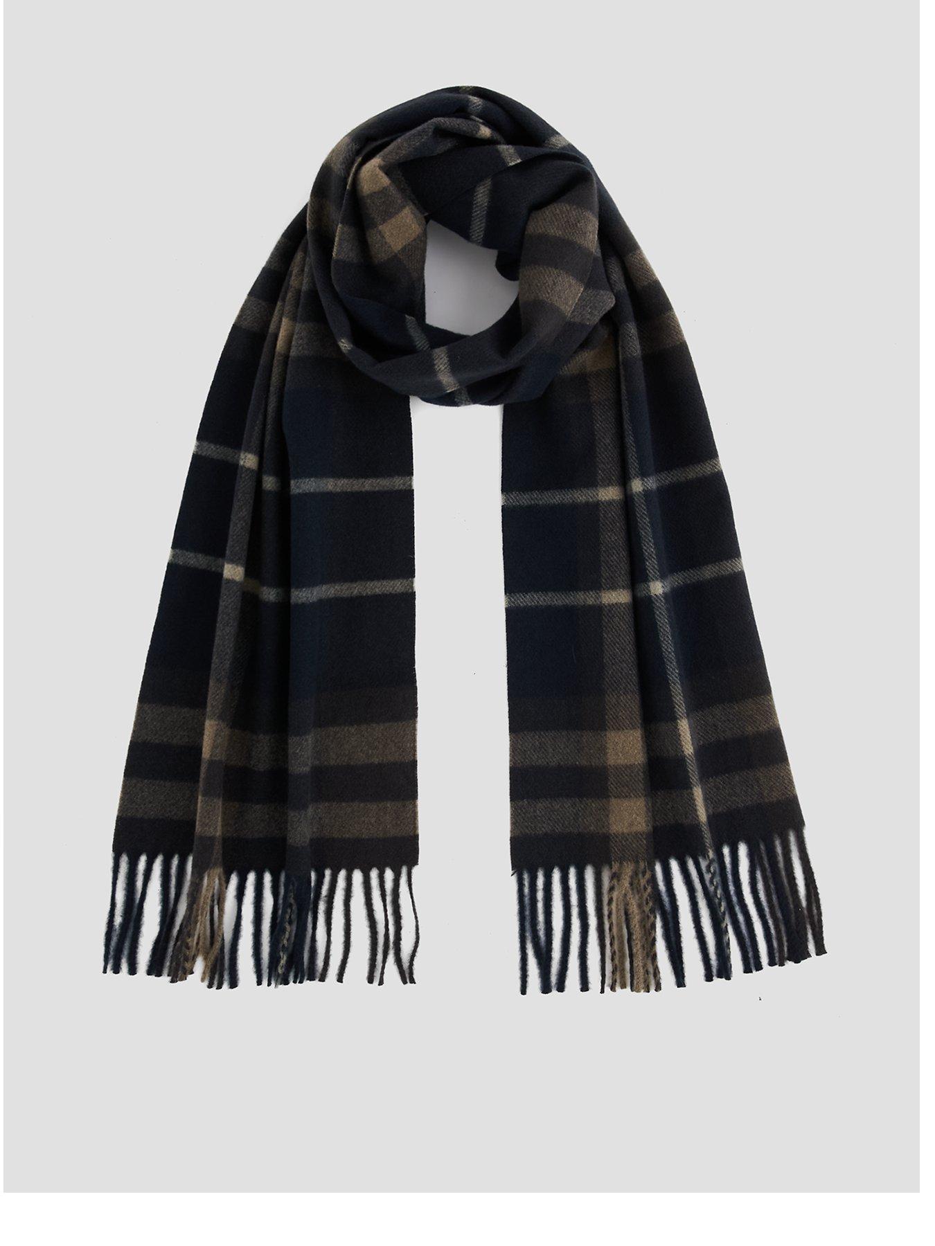 Image 1 of 4 of Mango Mango Oxford Scarf - Navy