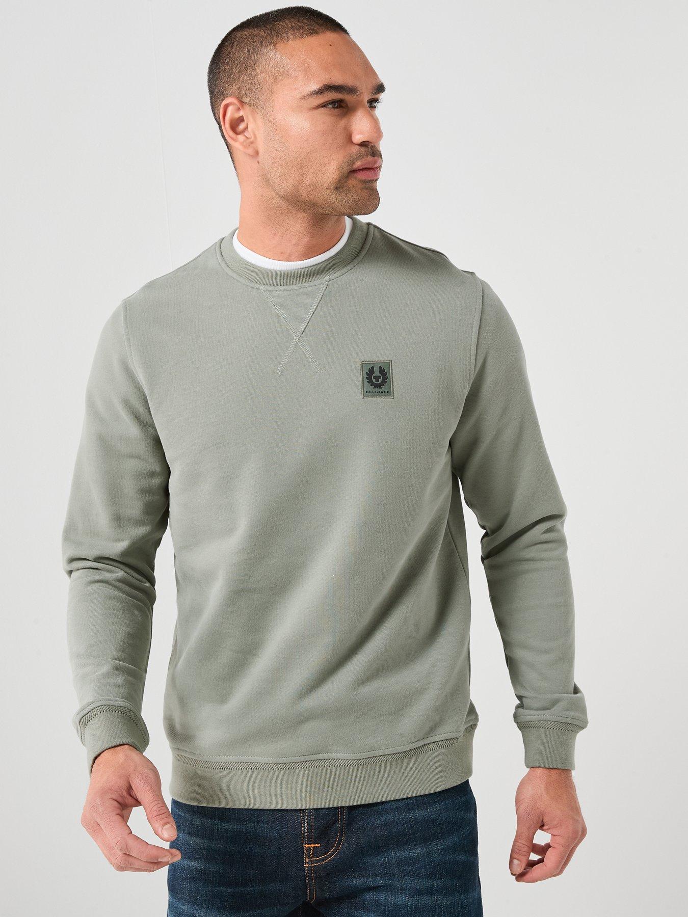 Belstaff Patch Logo Crew Neck Sweatshirt - Light Green