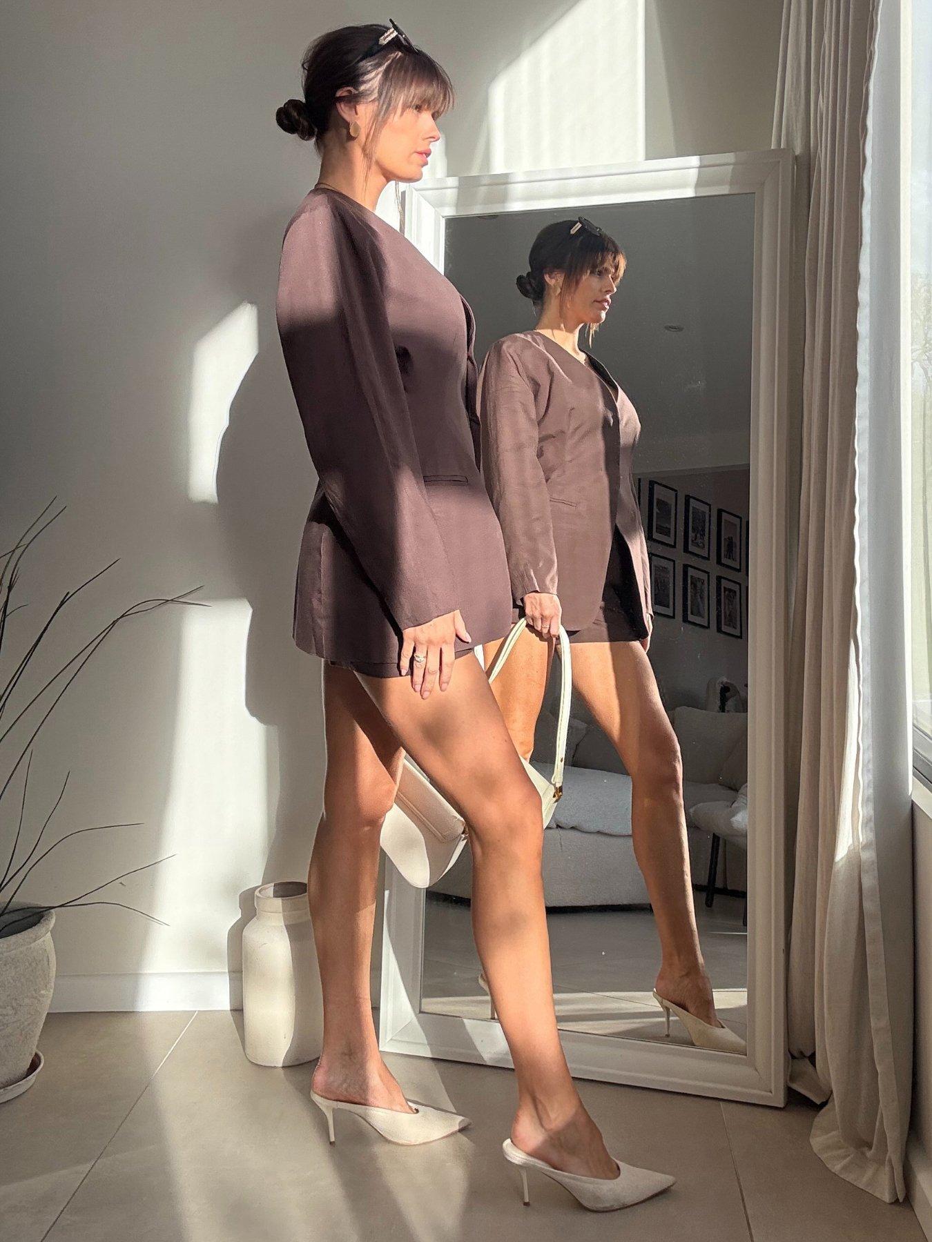 Image 3 of 4 of Style Cheat Puff Sleeve Blazer - Brown