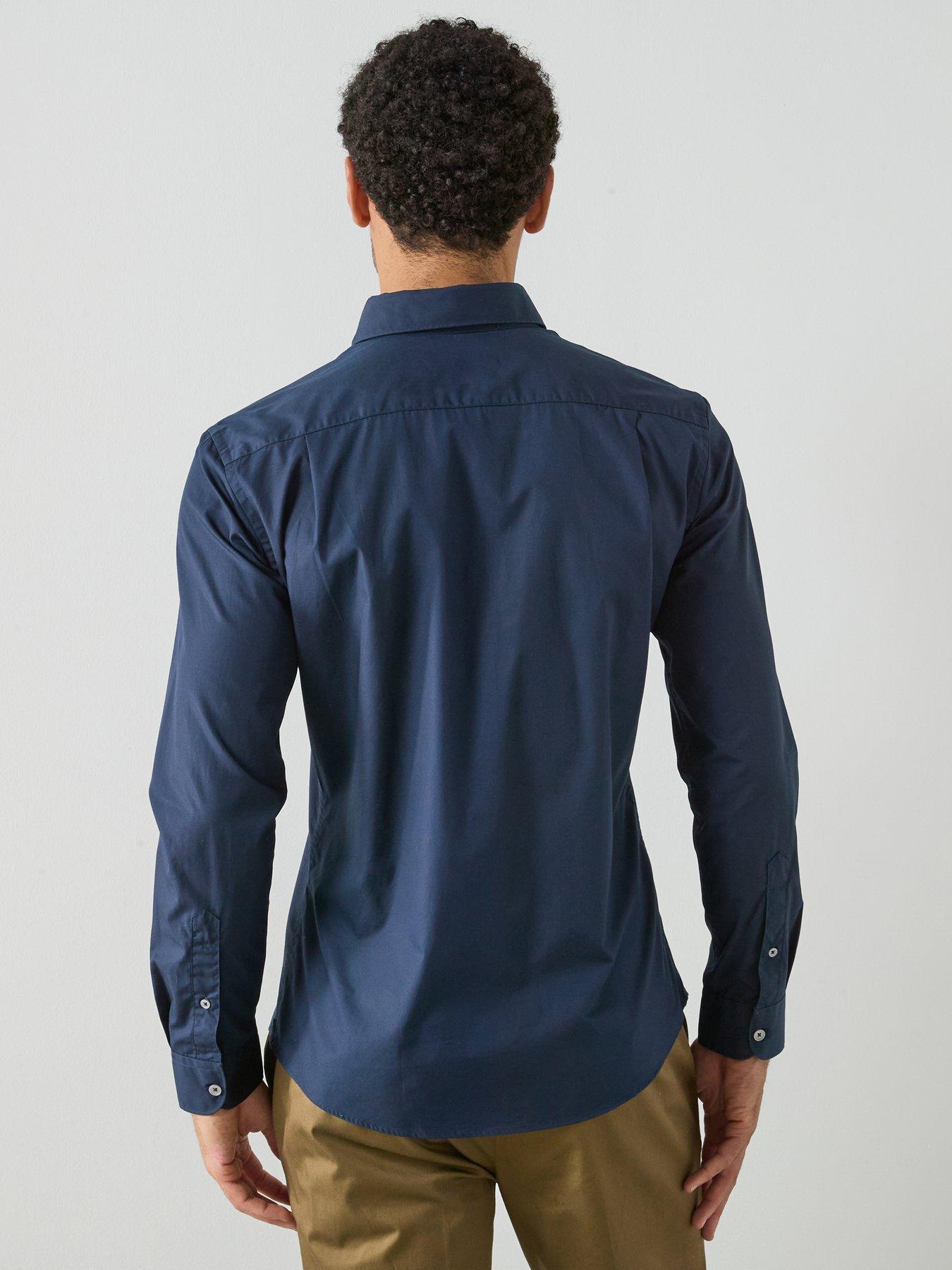 mango-play-cotton-poplin-shirt-navystillFront