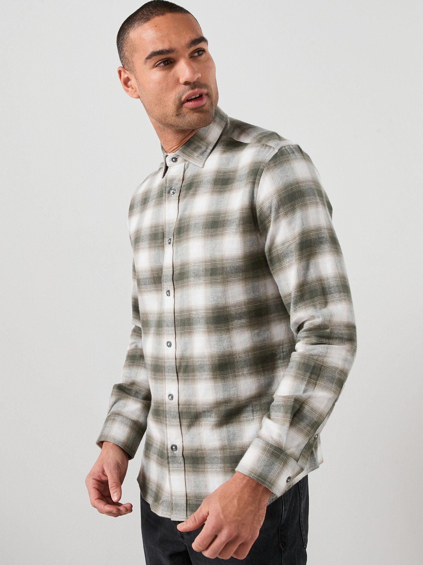Mango Pierre Checked Shirt - Dark Green
