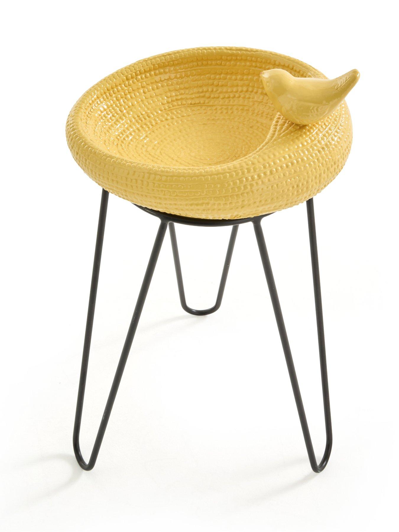 Image 2 of 4 of The Very Collection Birdbath On Metal Stand- Lemon