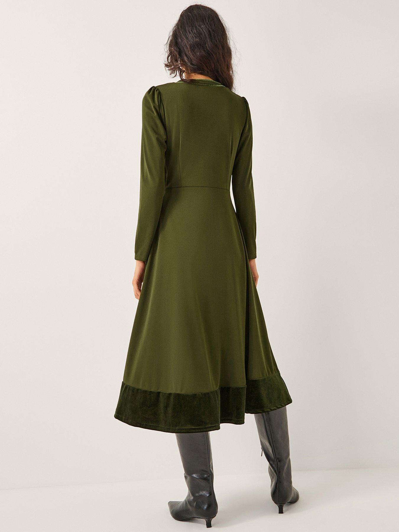 monsoon-viv-velvet-trim-dress-greenstillFront