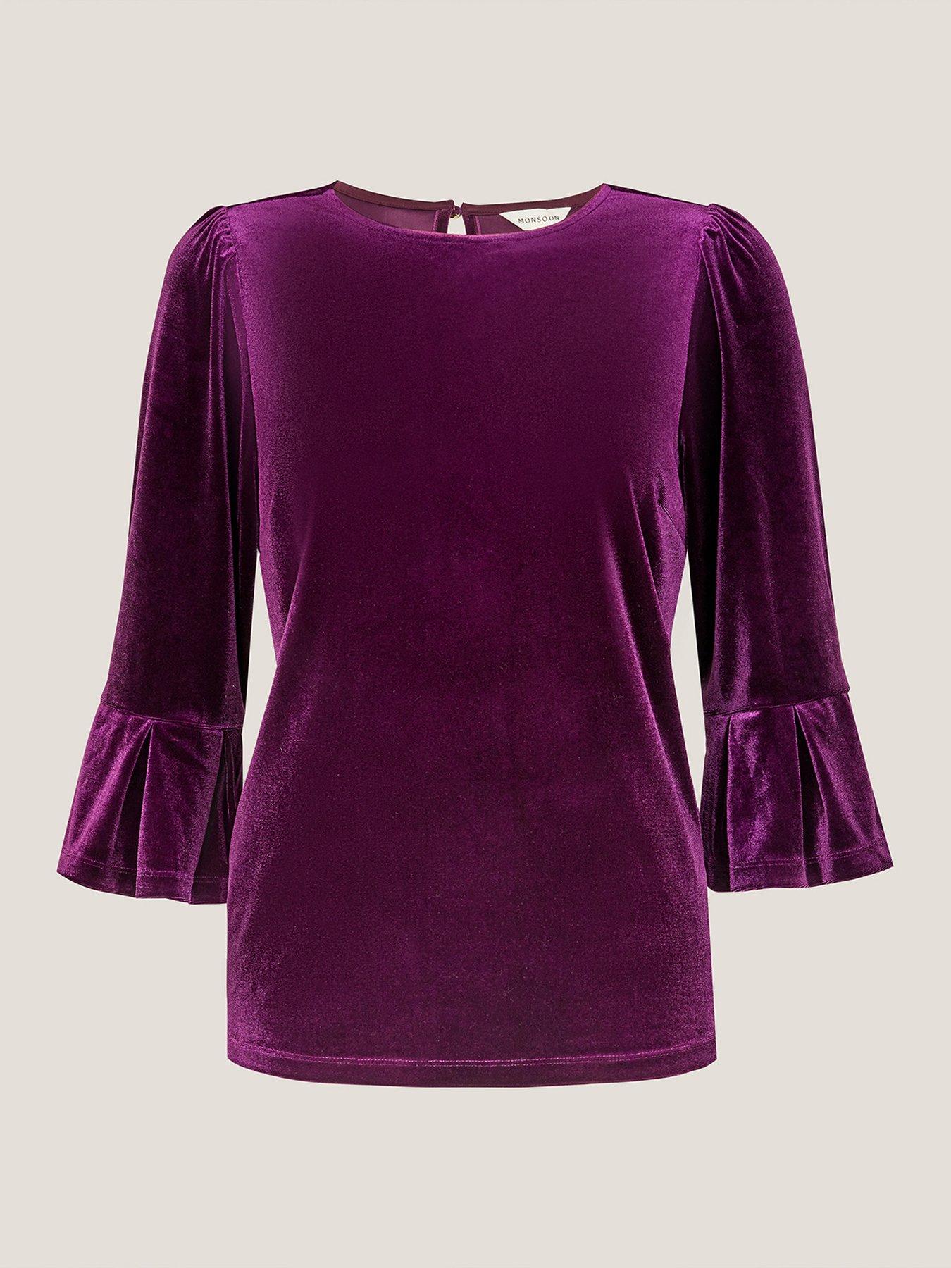 monsoon-valerie-velvet-top-redback