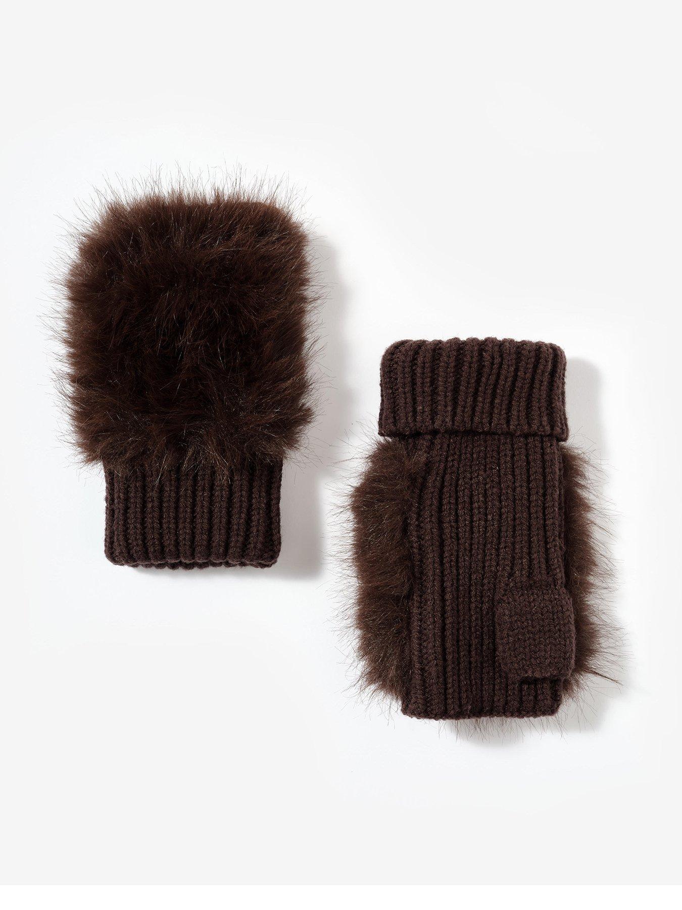 mint-velvet-chocolate-faux-fur-mittens-brown