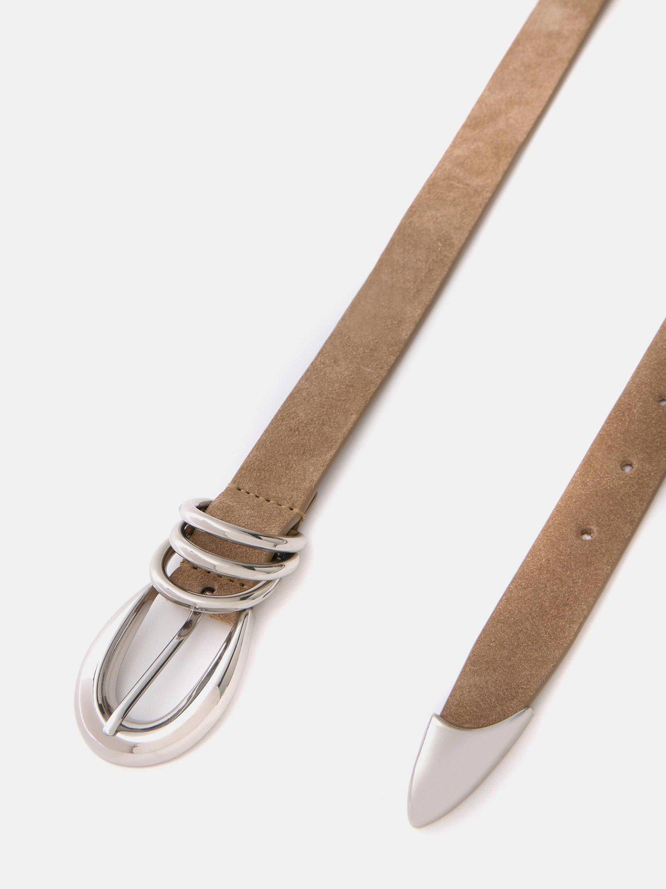 Image 3 of 3 of Mint Velvet Chunky Keeper Buckle Belt - Brown