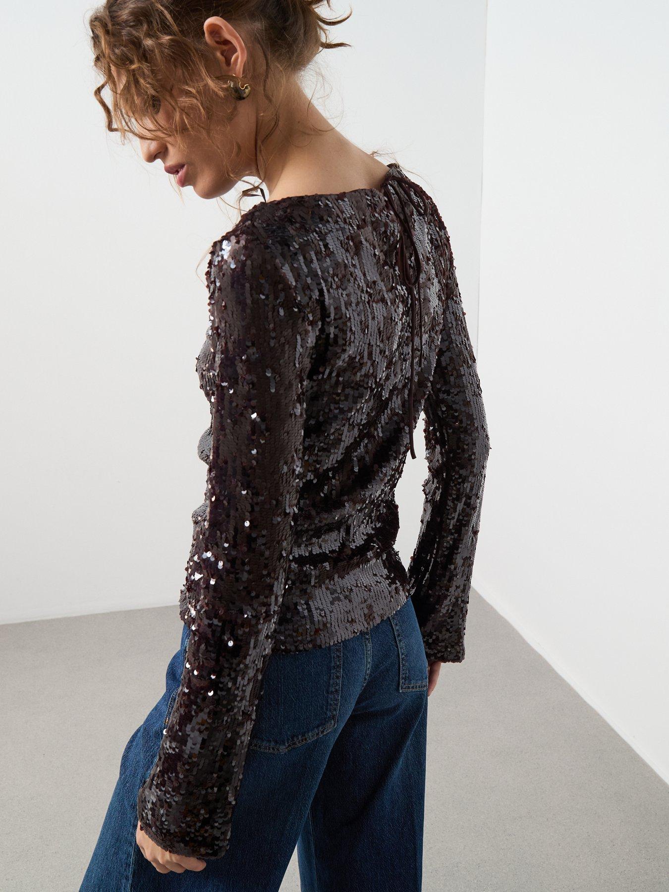 mango-flared-sleeve-sequin-t-shirt-brownstillFront