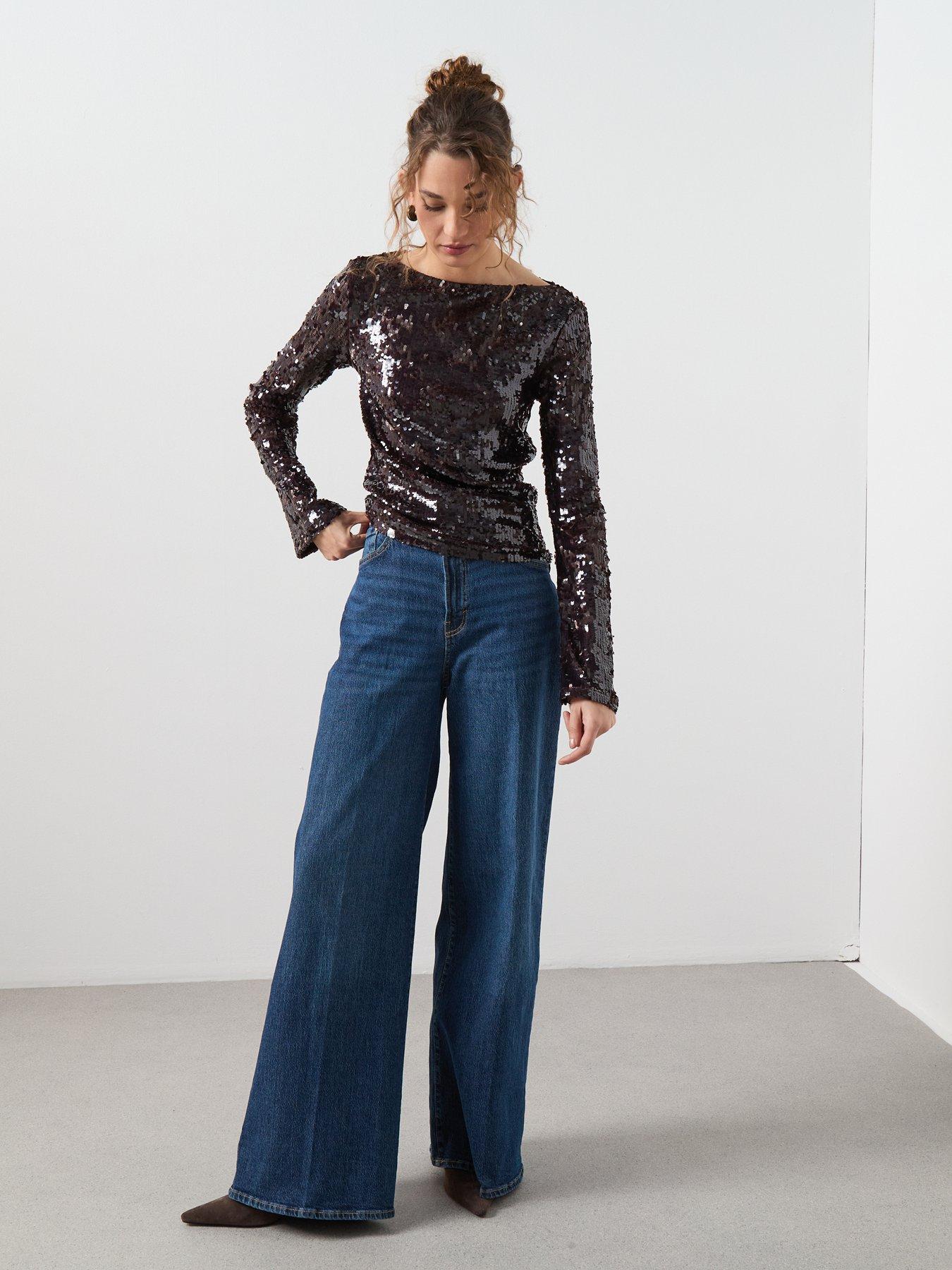 mango-flared-sleeve-sequin-t-shirt-brownback