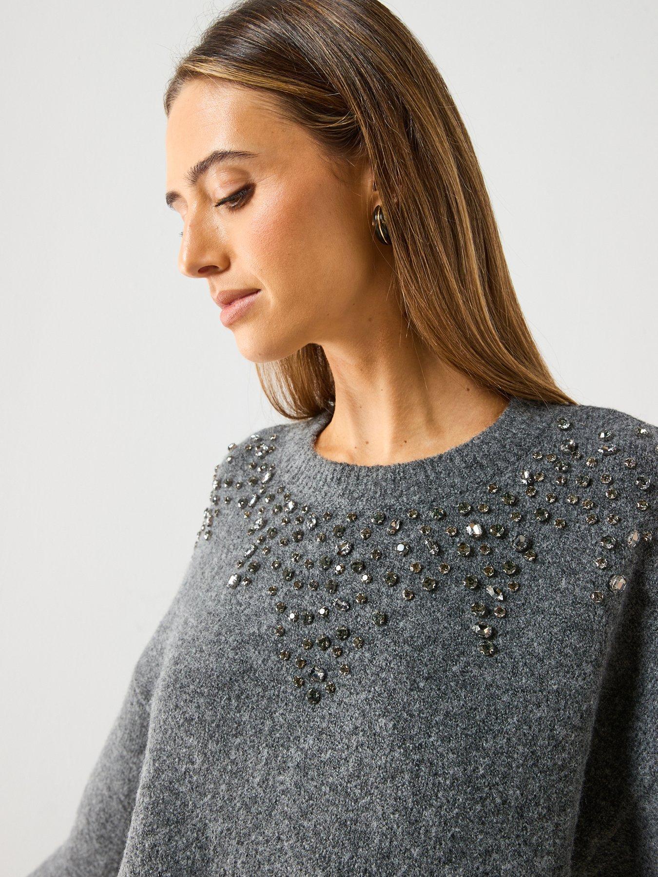 mango-oversized-embellished-jumper-greyoutfit