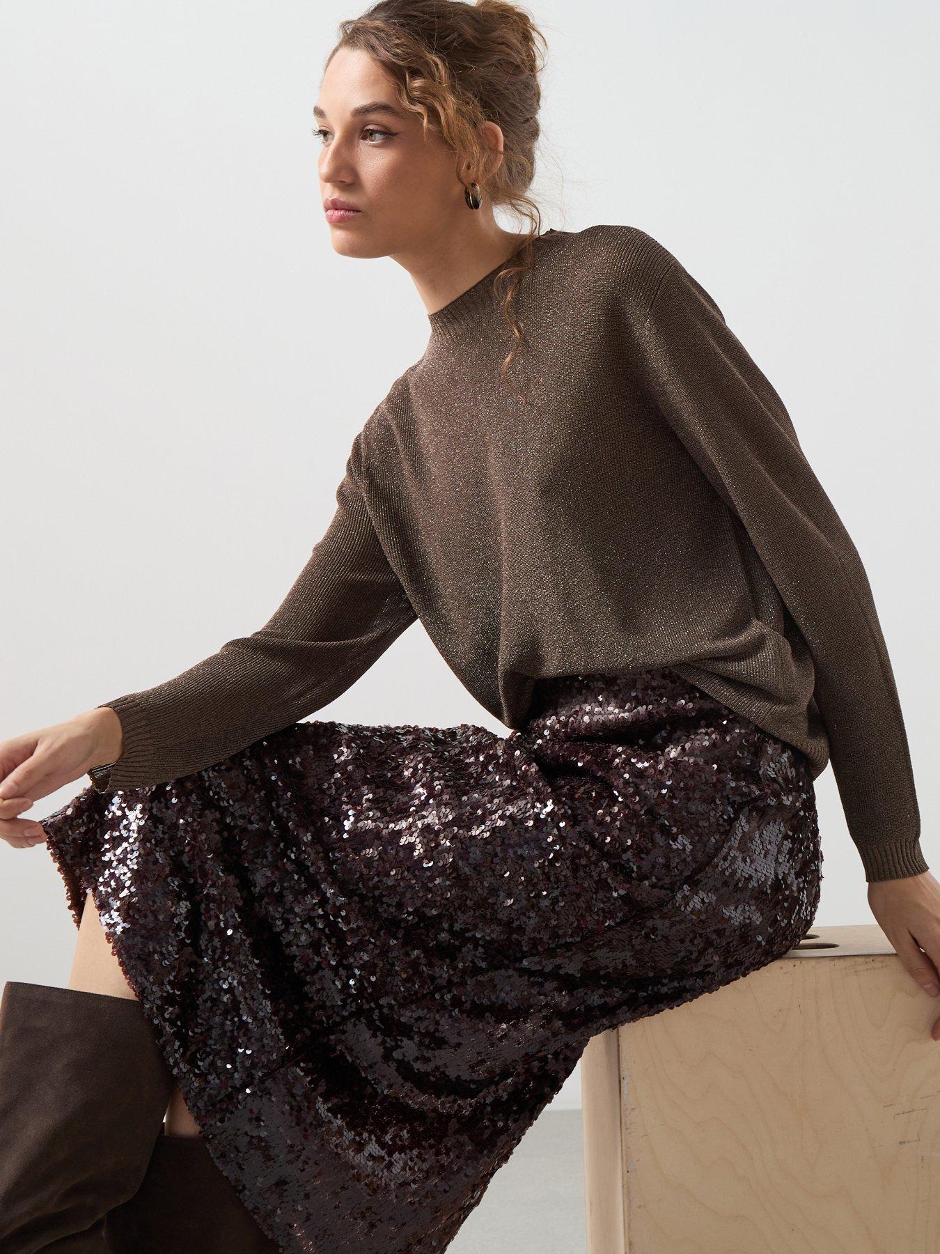 mango-fine-knit-lurex-sweater-brown