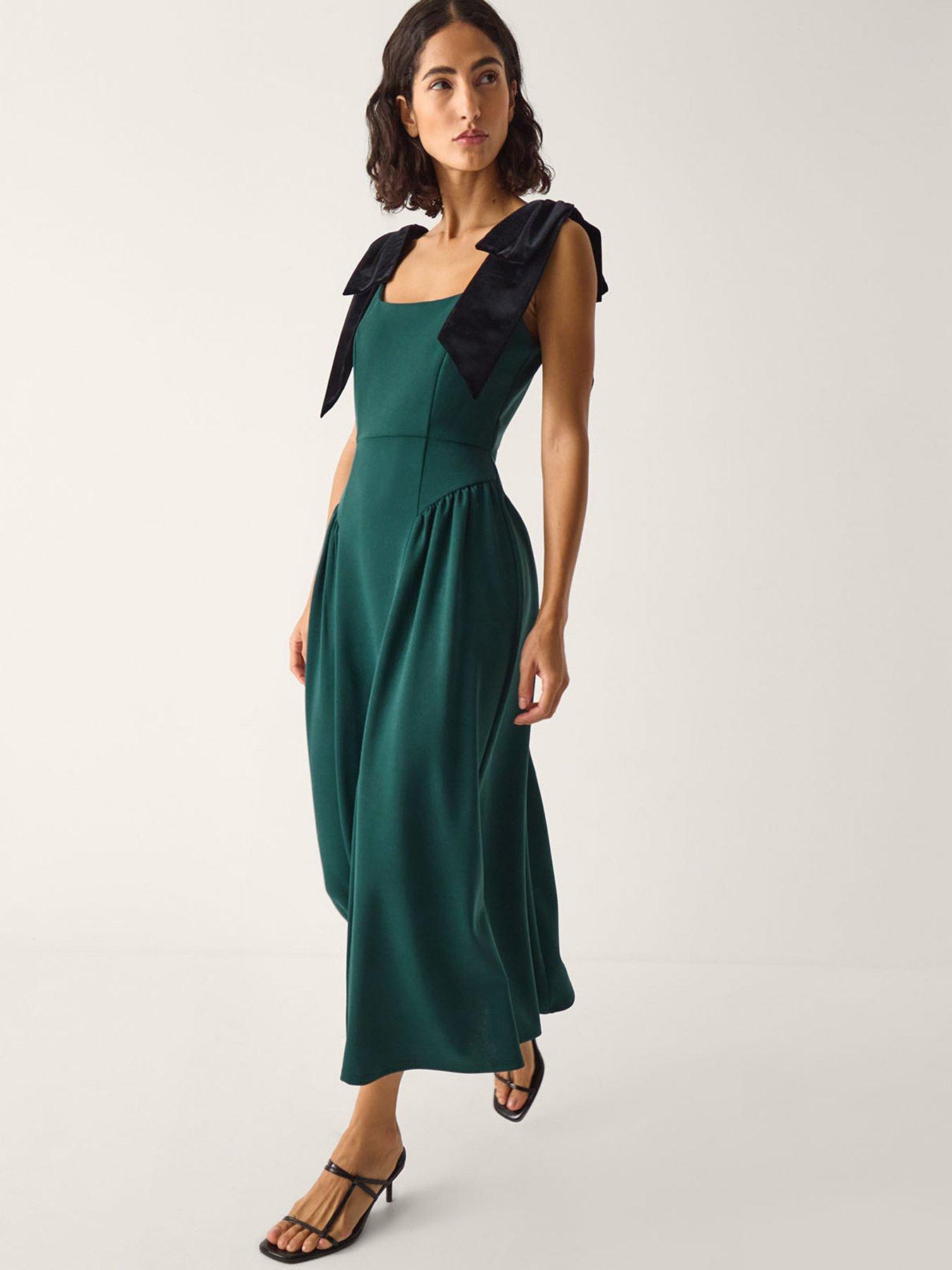 Monsoon Billi Bow Strap Jersey Dress - Green