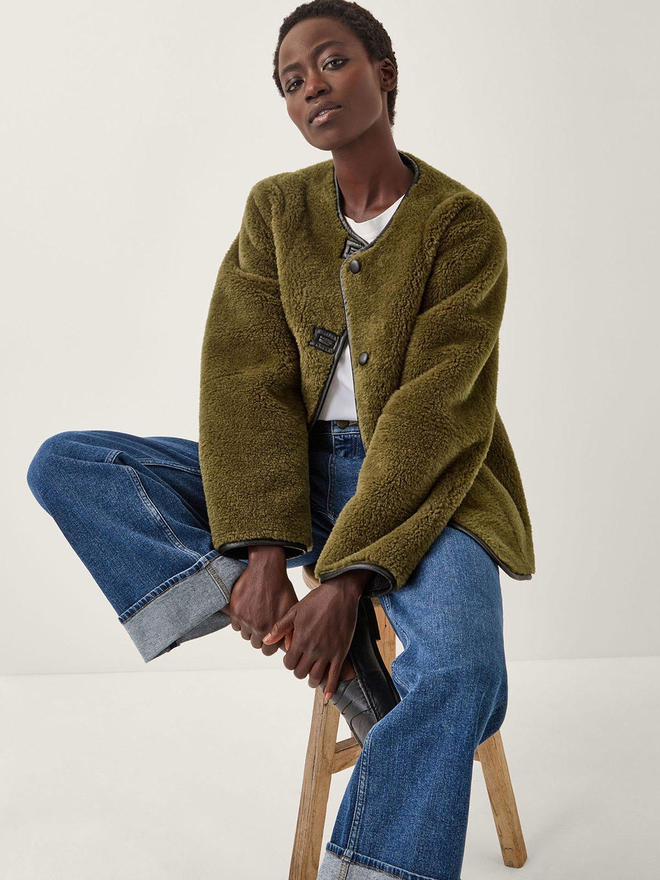 Image 1 of 5 of Monsoon Lara Collarless Jacket - Green