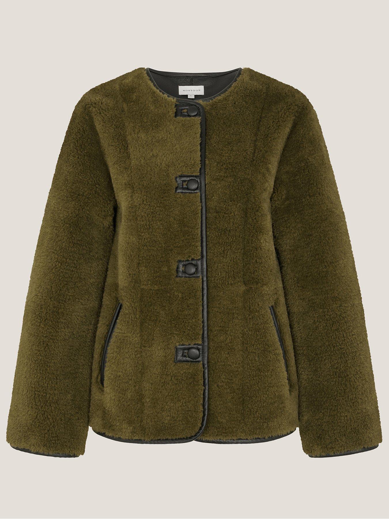 Image 3 of 5 of Monsoon Lara Collarless Jacket - Green
