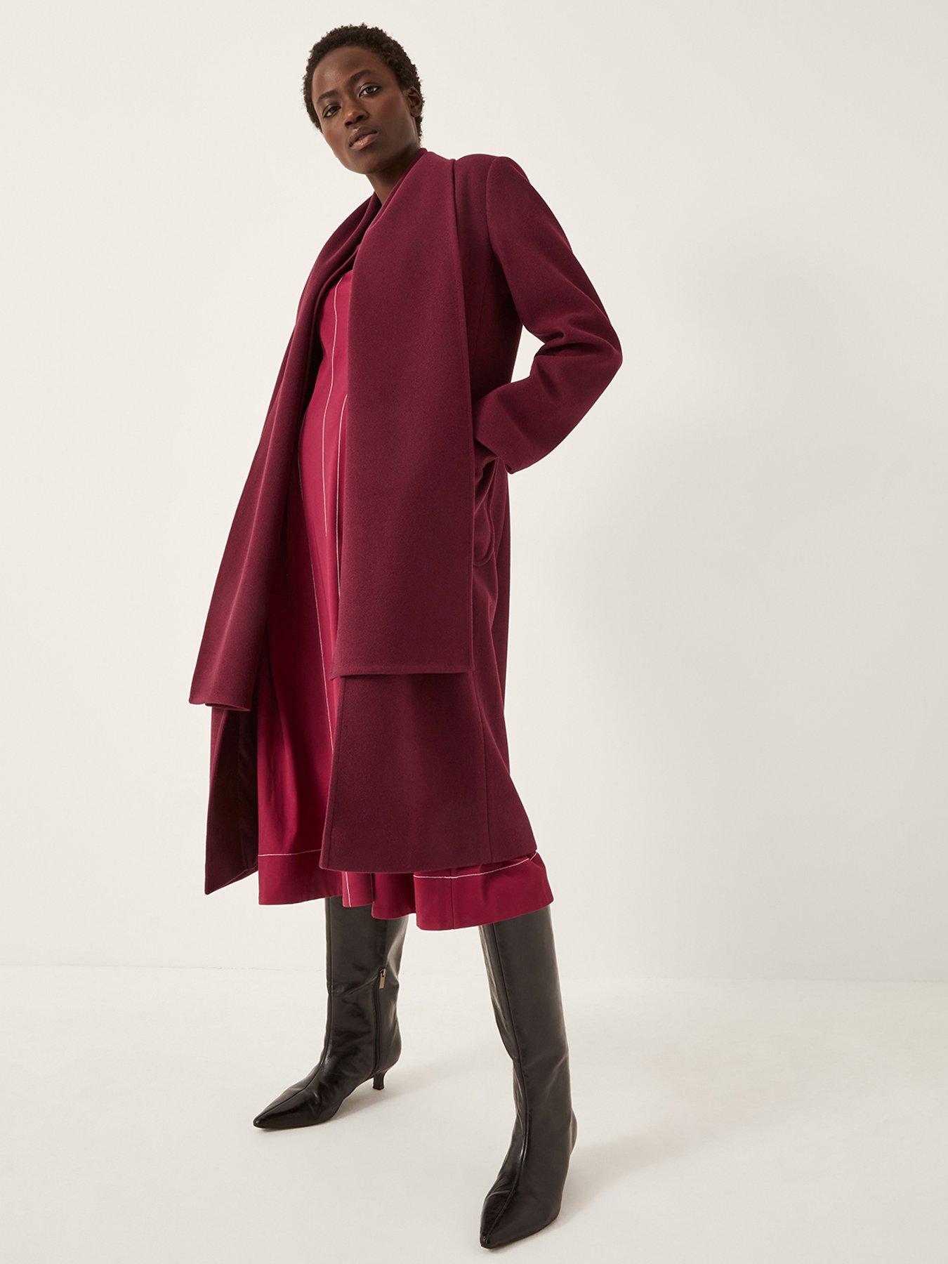 Monsoon Alicia Scarf Coat - Red