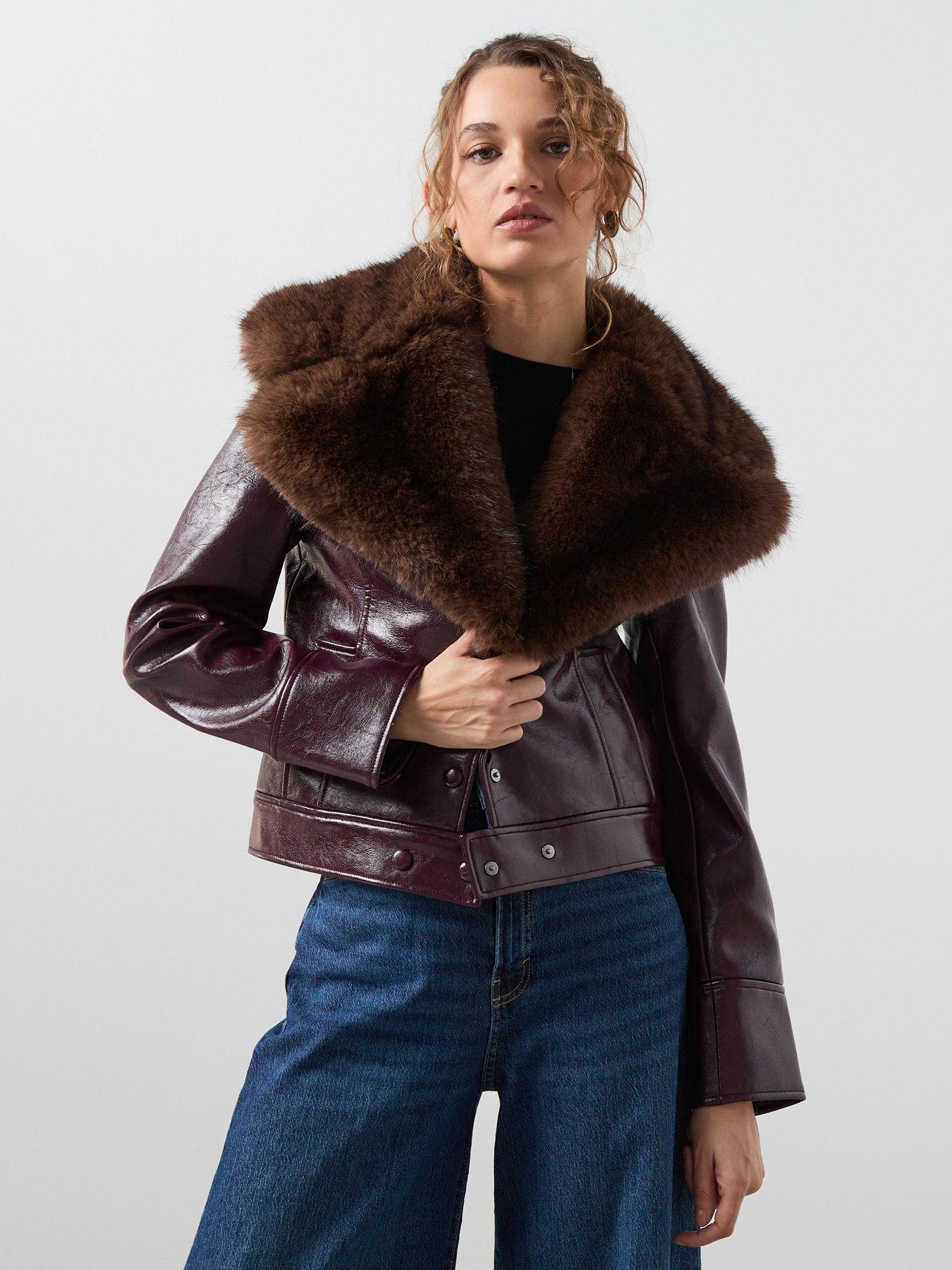 mango-faux-fur-collar-biker-jacket-dark-red