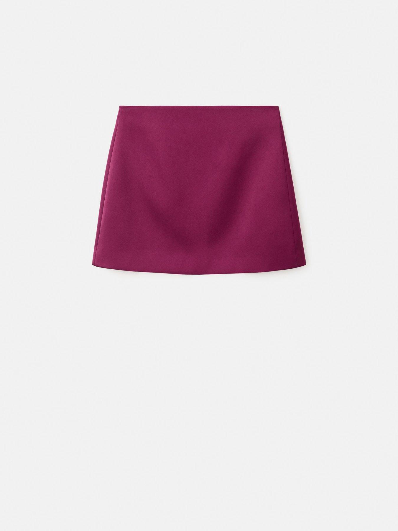 Image 4 of 4 of Mango Satin Mini Skirt - Pink
