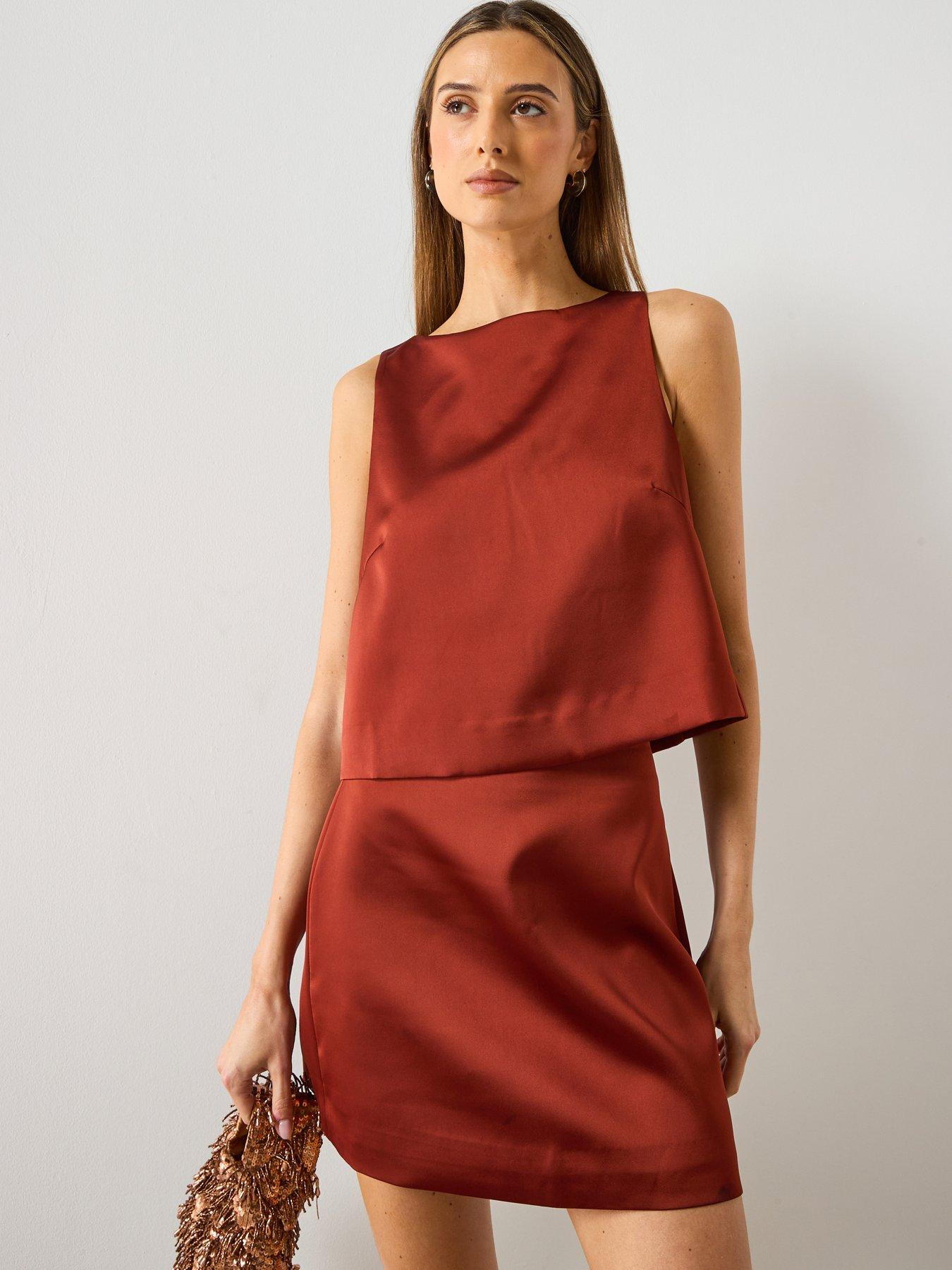 mango-satin-top-with-bow-back-red