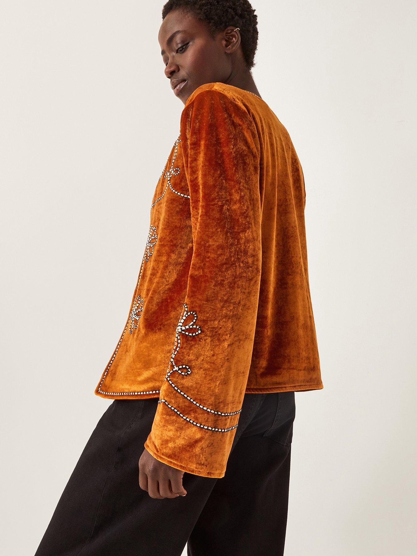 monsoon-venus-velvet-embroidered-jacket-orangestillFront