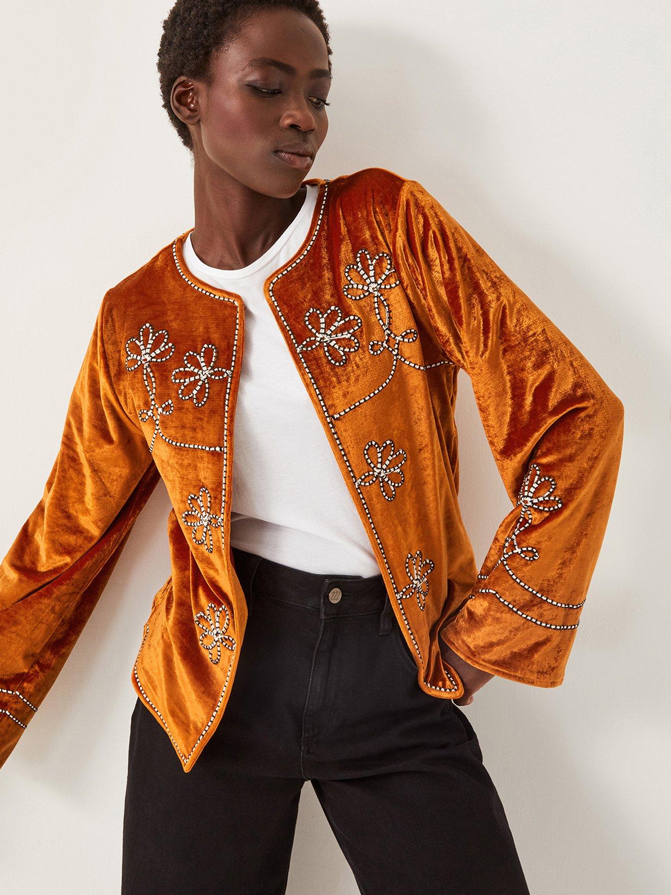 monsoon-venus-velvet-embroidered-jacket-orangedetail