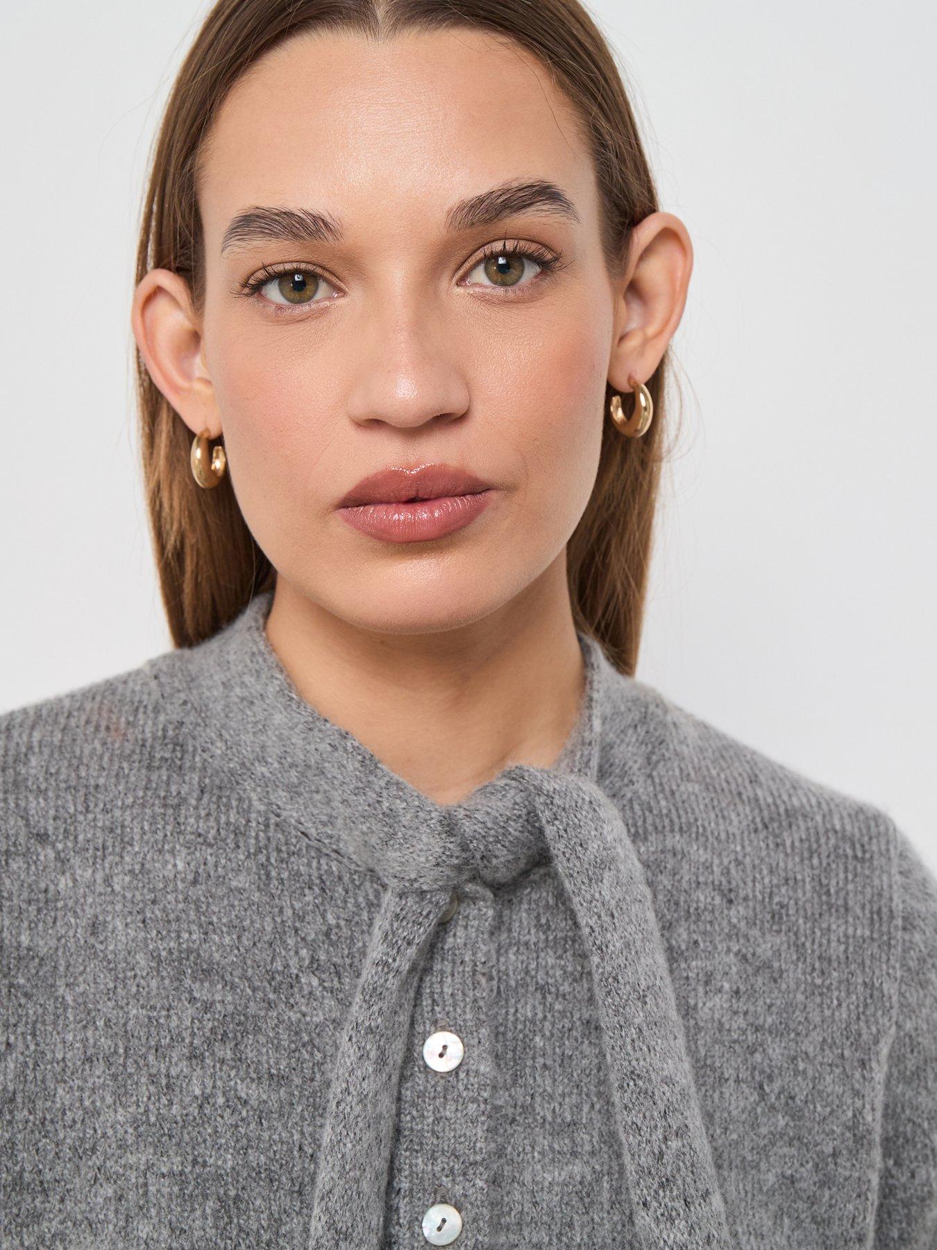 mango-scarf-detail-cardigan-greyoutfit