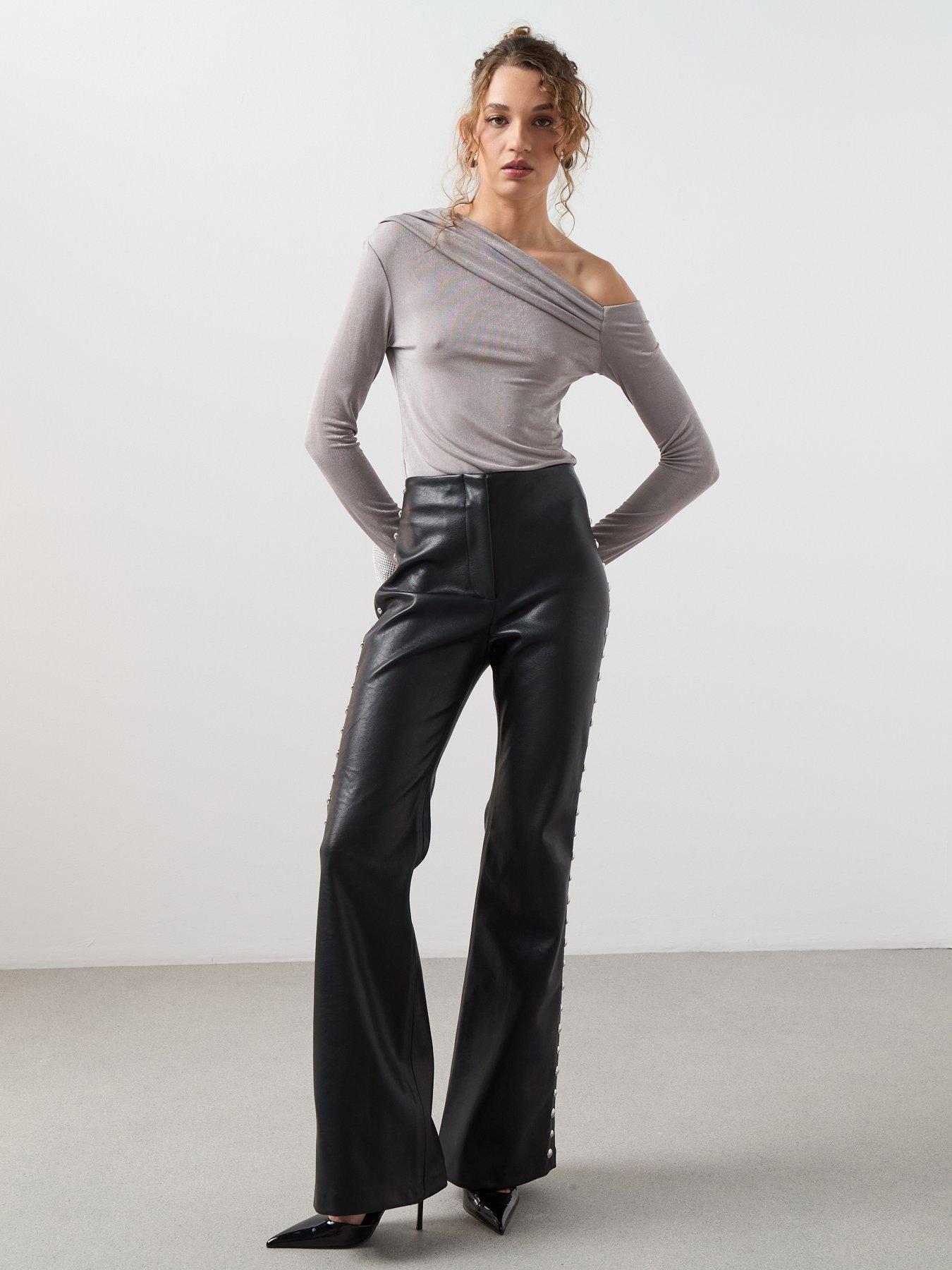 Image 3 of 6 of Mango Asymmetric Sparkle Top - Grey