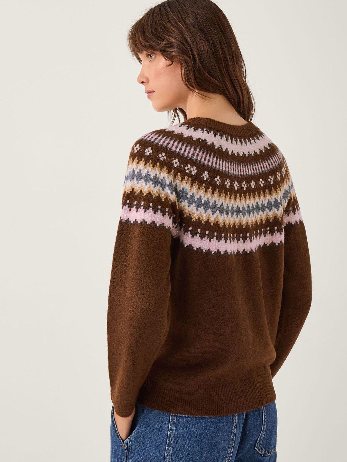 Image 2 of 5 of Monsoon Fran Fairisle Jumper - Brown