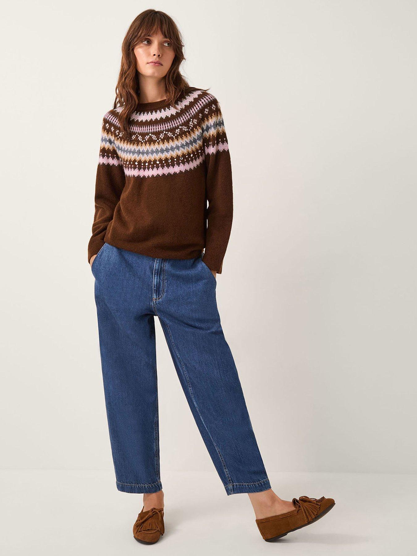 Image 4 of 5 of Monsoon Fran Fairisle Jumper - Brown