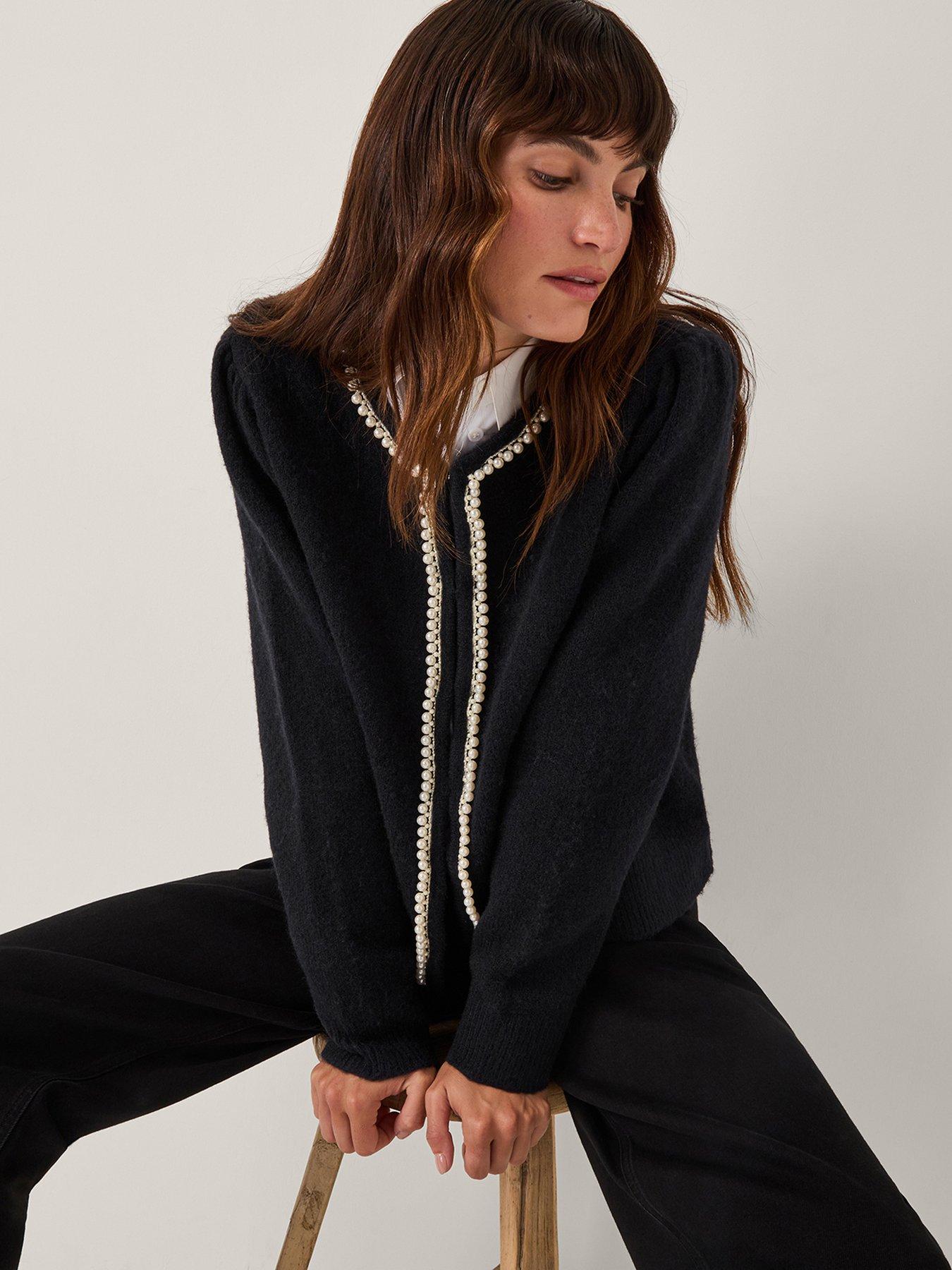 Monsoon Pia Pearl Cardigan - Blue