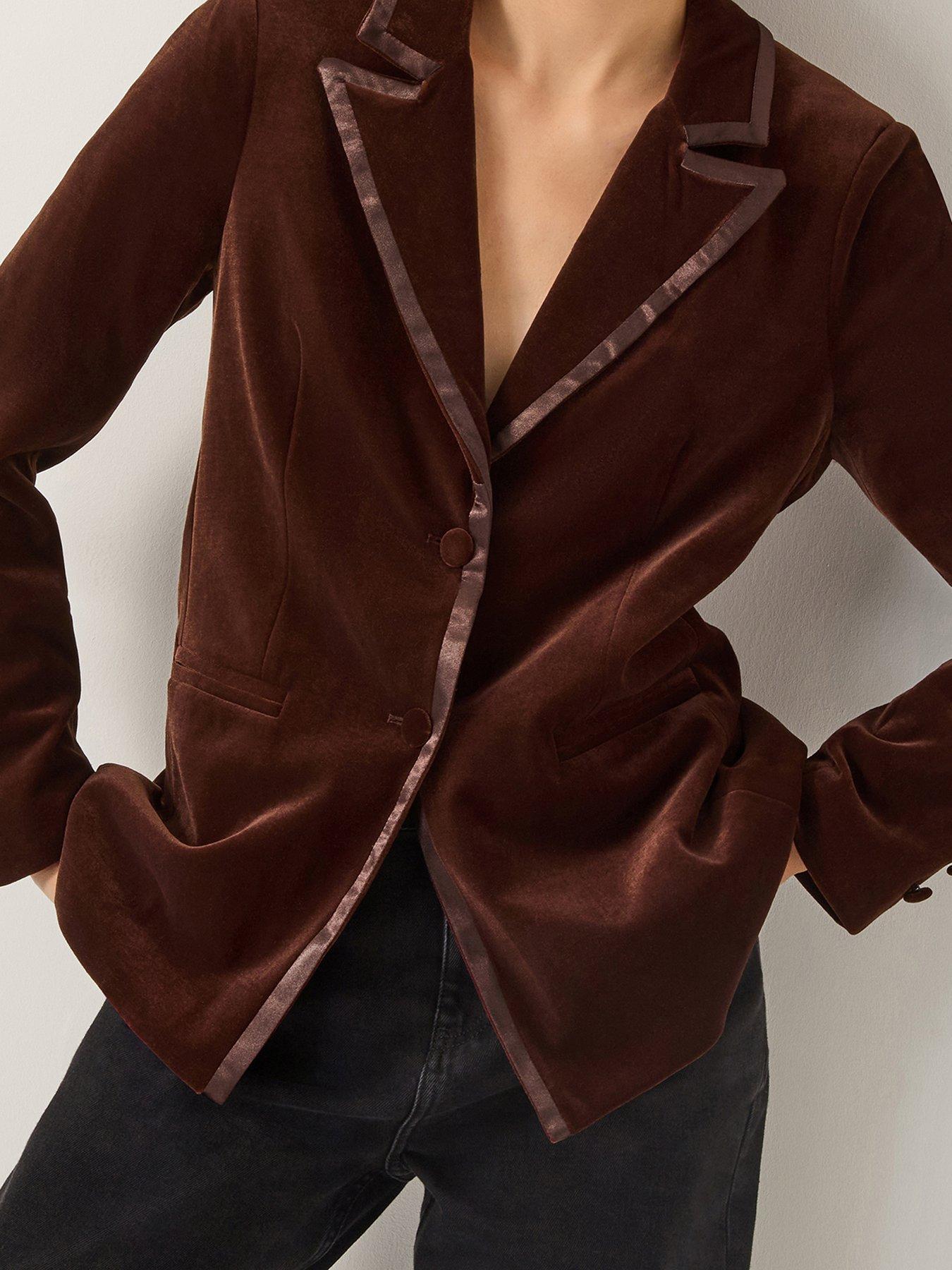 Image 5 of 6 of Monsoon Mila Velvet Jacket - Brown