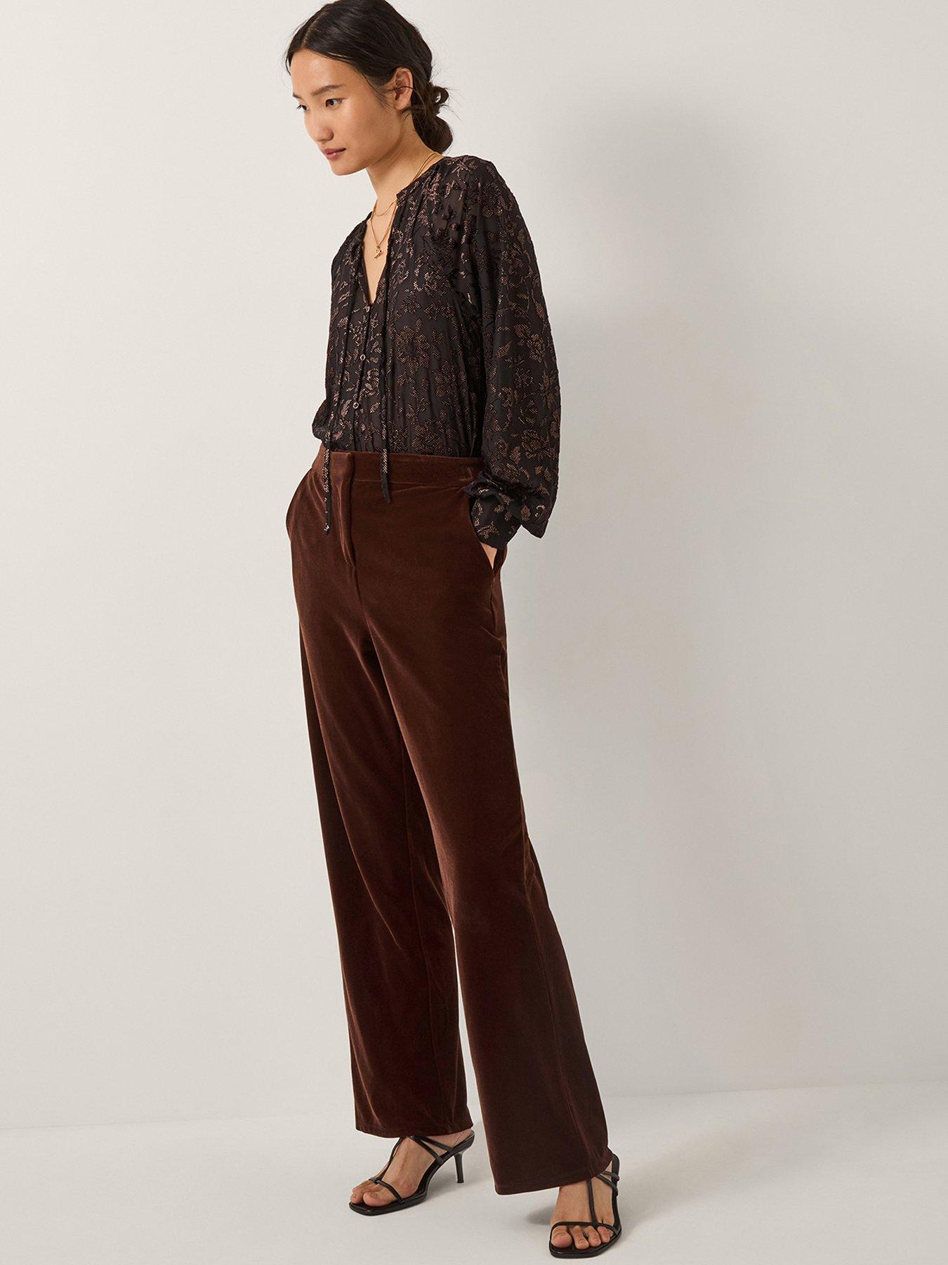 monsoon-mila-velvet-trousers-brownoutfit