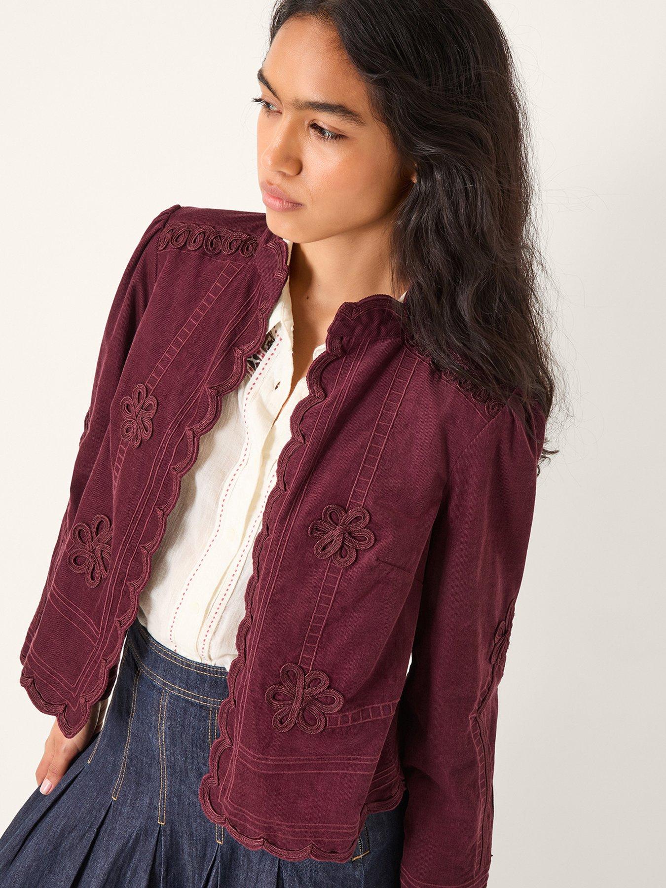 Image 1 of 4 of Monsoon Jimena Cord Jacket - Red