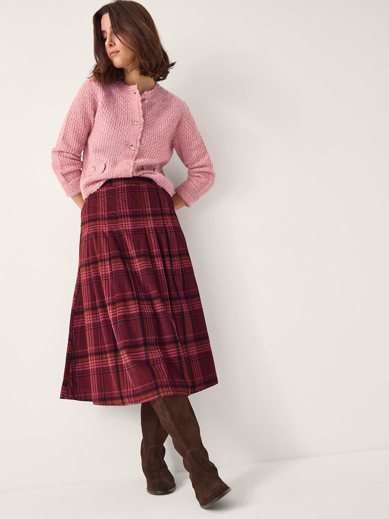 Monsoon Charly Check Skirt - Red