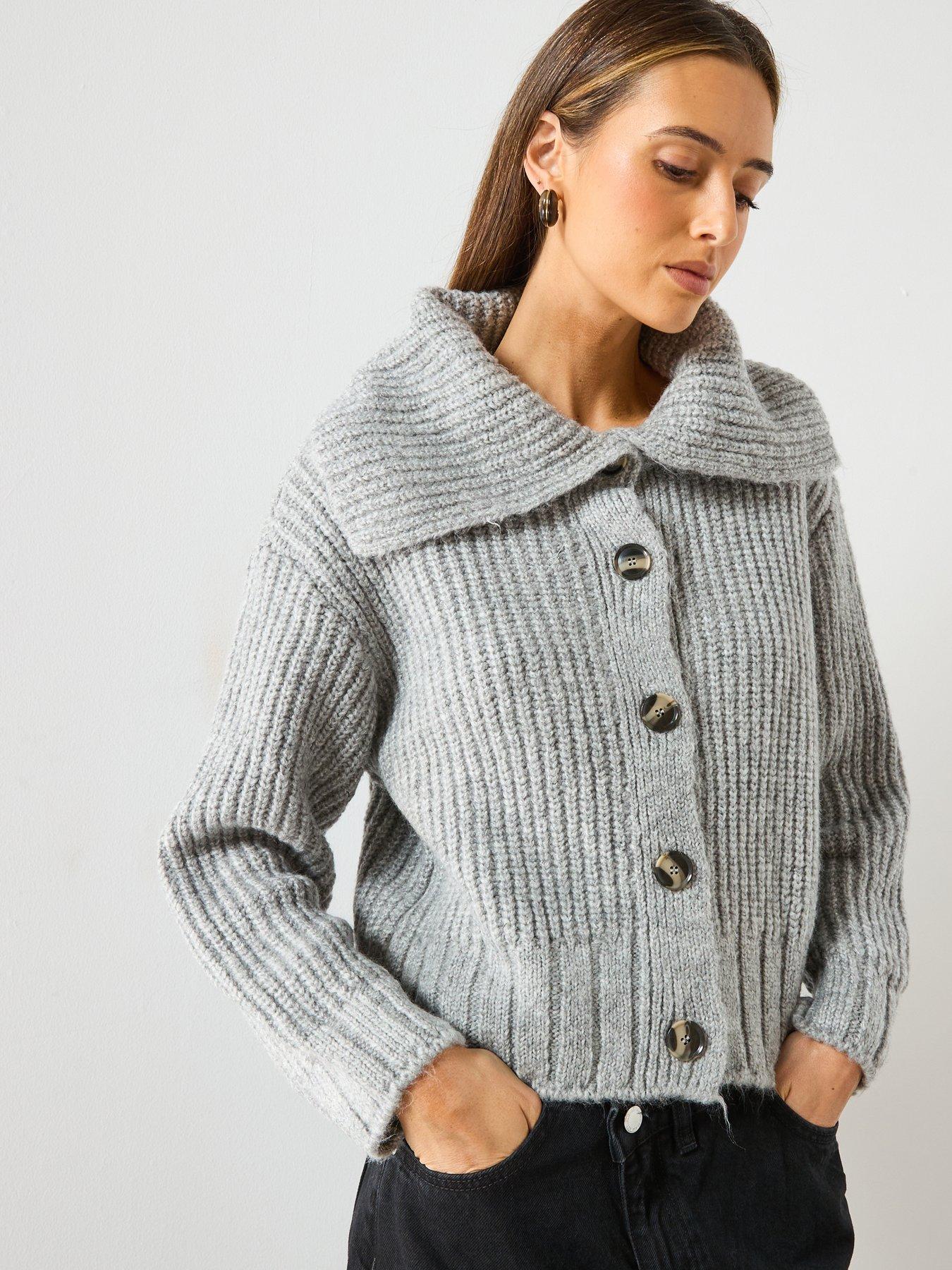 Mango Button Up Cardigan - Grey