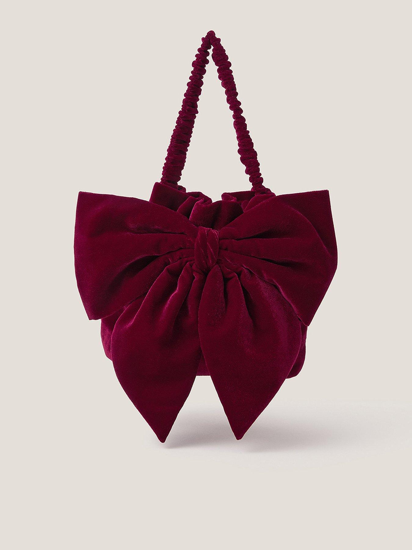 monsoon-ciri-velvet-bow-bag-red