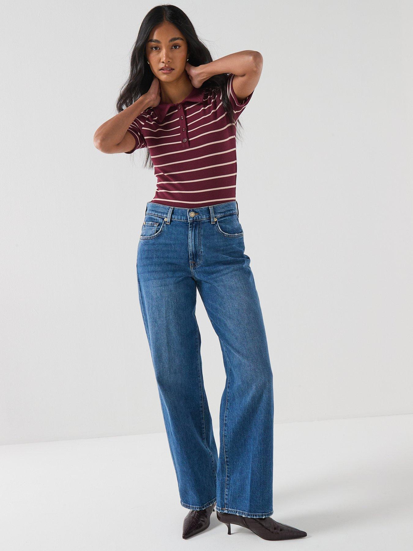 Image 1 of 6 of 7 FOR ALL MANKIND Stovepipe Straight Jeans - Blue