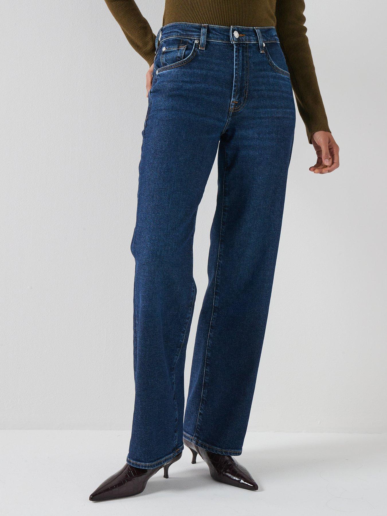 Image 4 of 6 of 7 FOR ALL MANKIND Luxe Vintage Stovepipe Straight Jeans - Navy