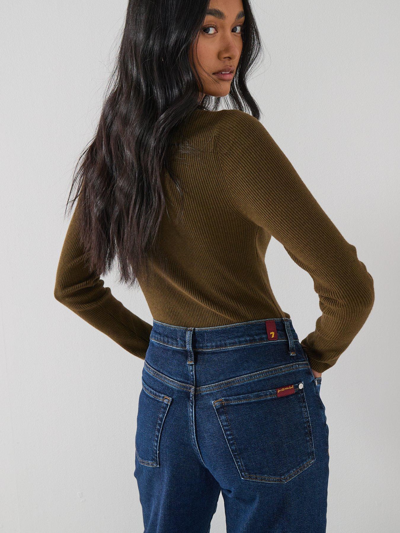 Image 5 of 6 of 7 FOR ALL MANKIND Luxe Vintage Stovepipe Straight Jeans - Navy