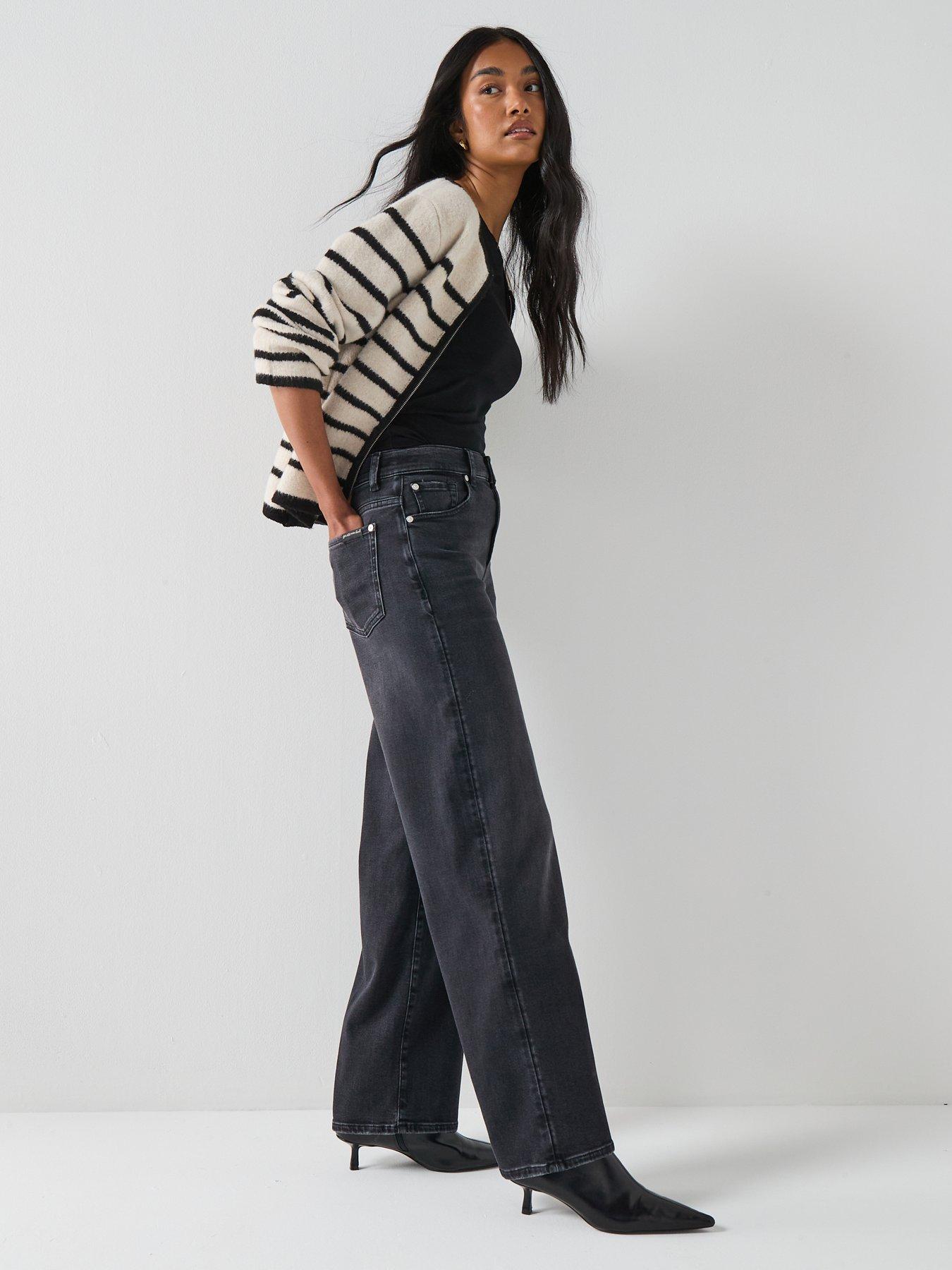 Image 1 of 6 of 7 FOR ALL MANKIND Luxe Vintage Stovepipe Straight Jeans - Black