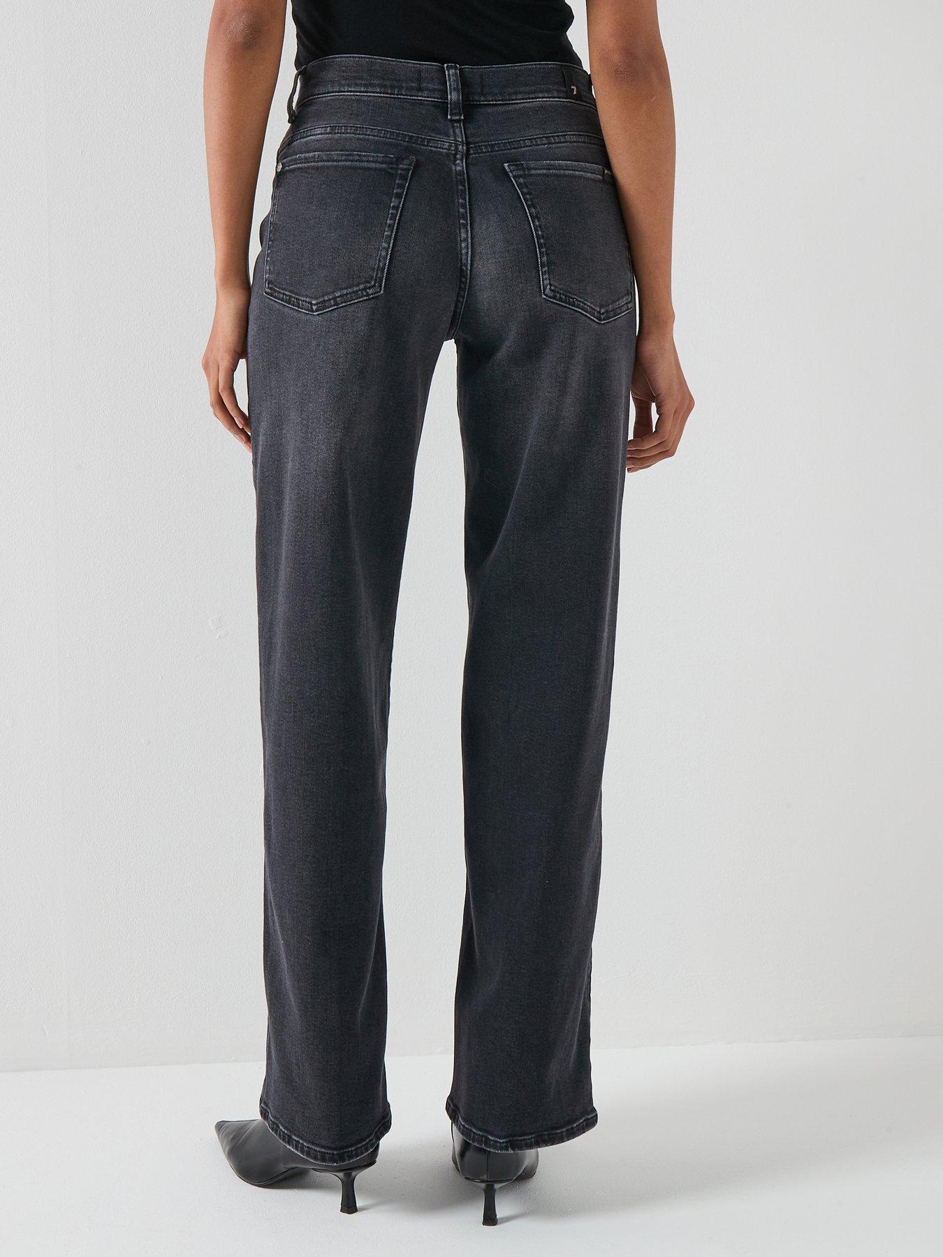 Image 2 of 6 of 7 FOR ALL MANKIND Luxe Vintage Stovepipe Straight Jeans - Black