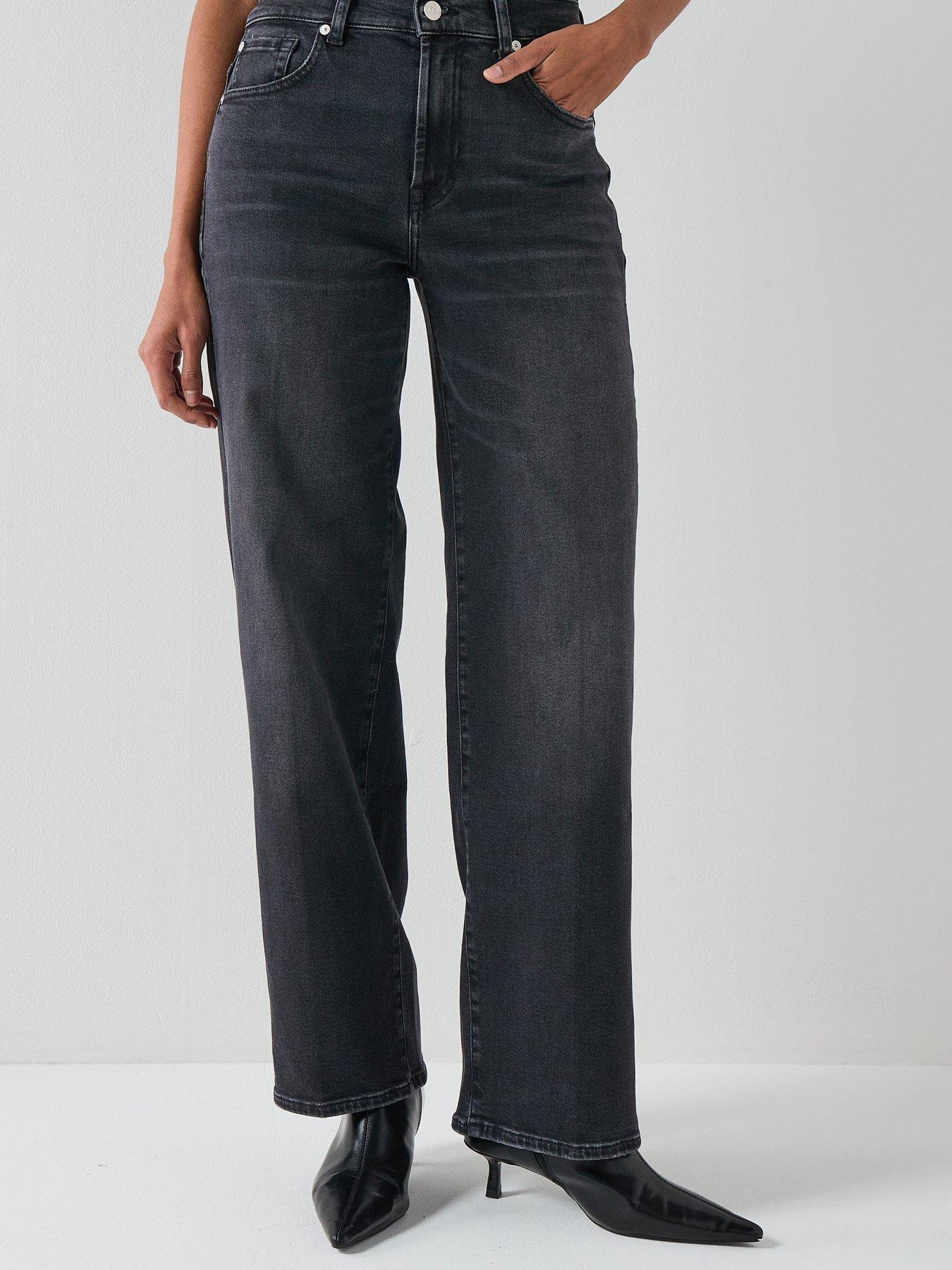 Image 4 of 6 of 7 FOR ALL MANKIND Luxe Vintage Stovepipe Straight Jeans - Black