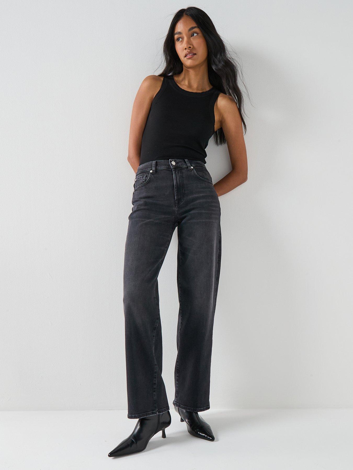 Image 6 of 6 of 7 FOR ALL MANKIND Luxe Vintage Stovepipe Straight Jeans - Black